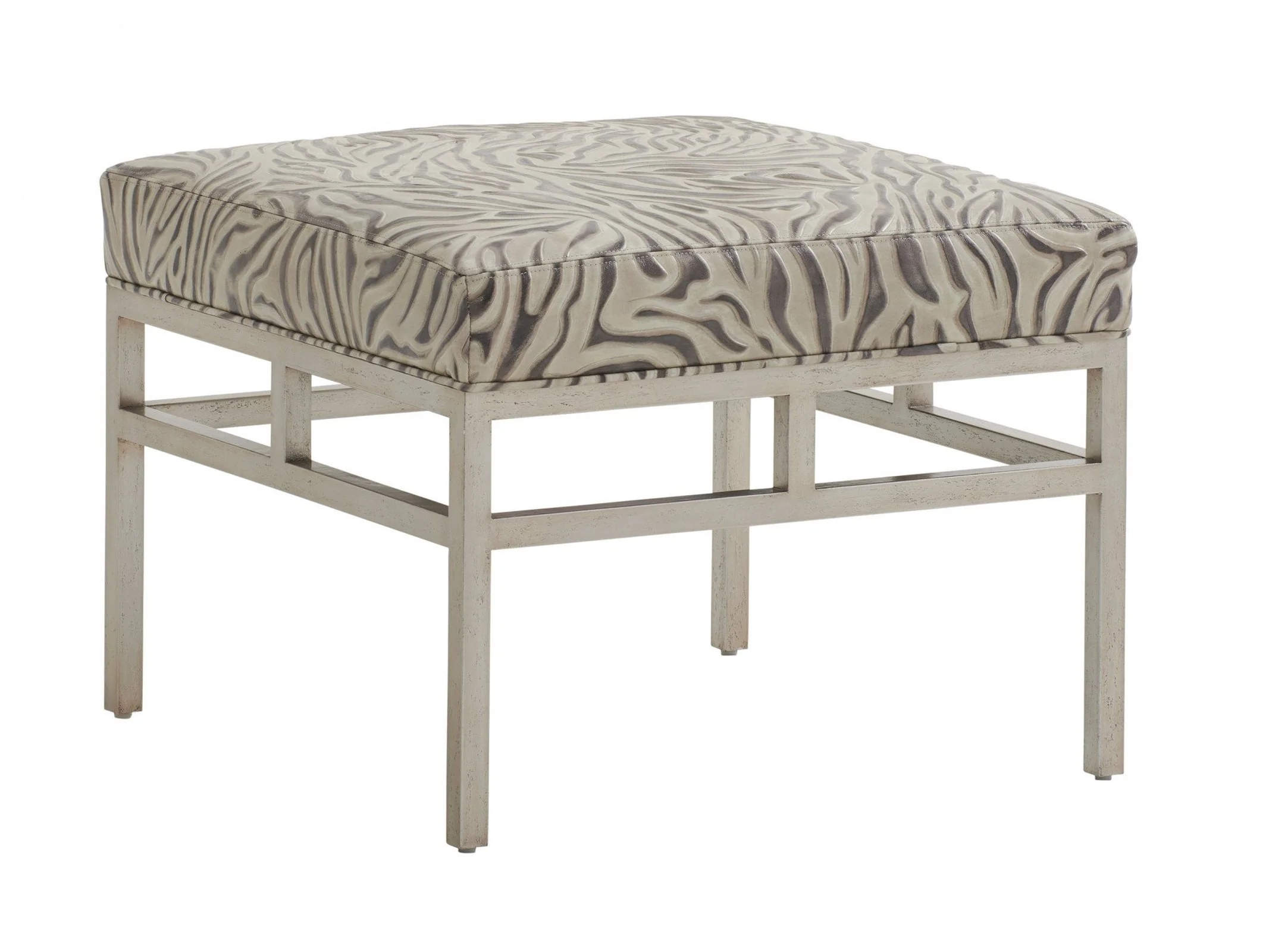 Barclay Butera Upholstery Lucca Metal Ottoman - Image 3