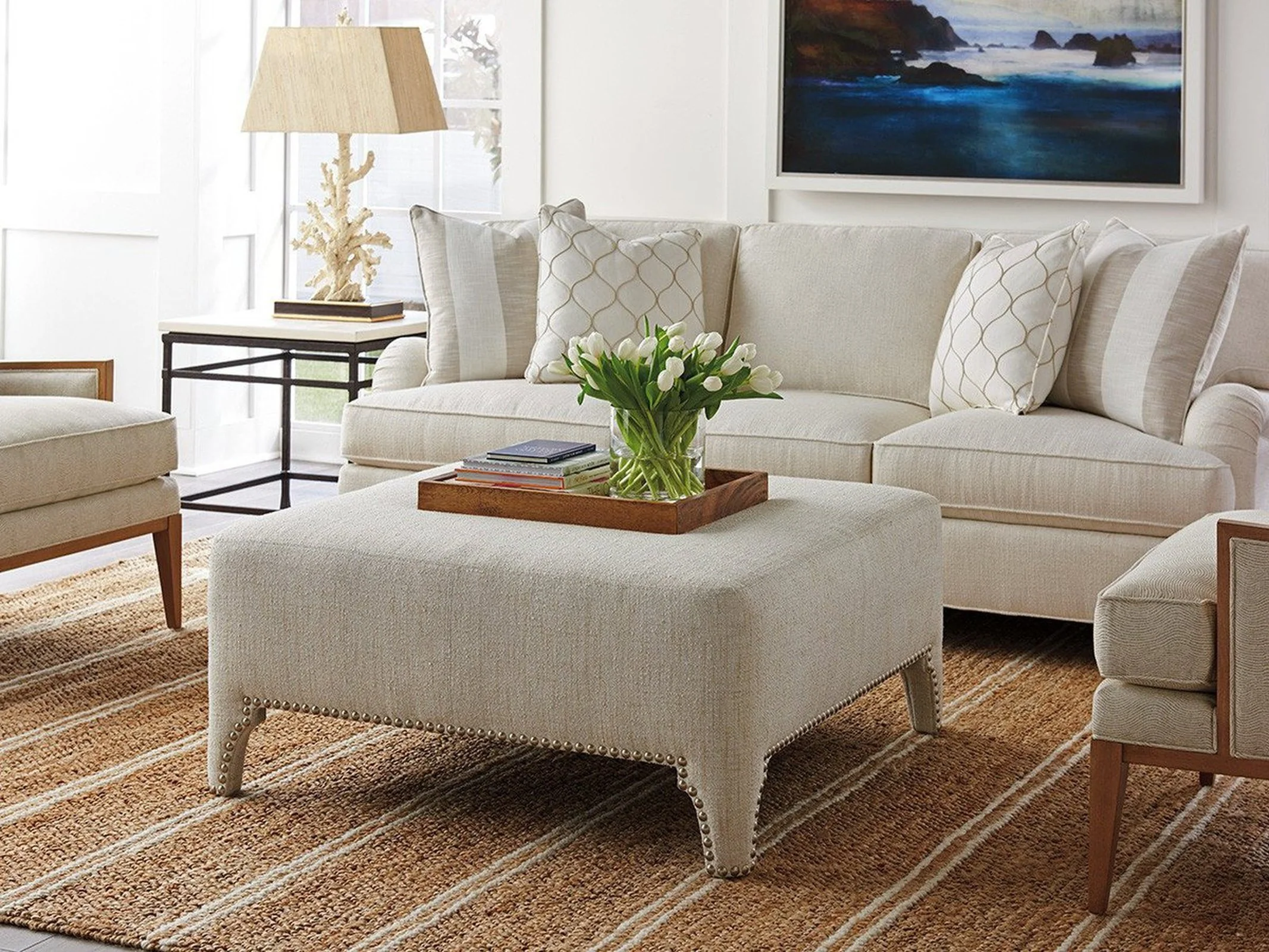 Barclay Butera Upholstery Sheffield Cocktail Ottoman - Image 2