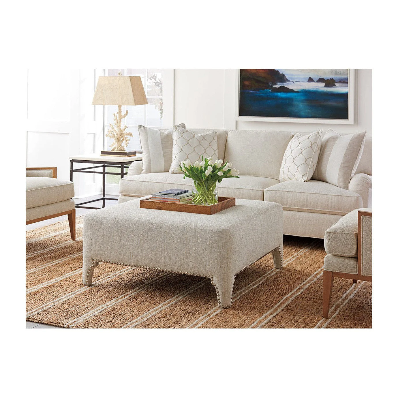 Barclay Butera Upholstery Sheffield Cocktail Ottoman - 43 Inch - Image 2