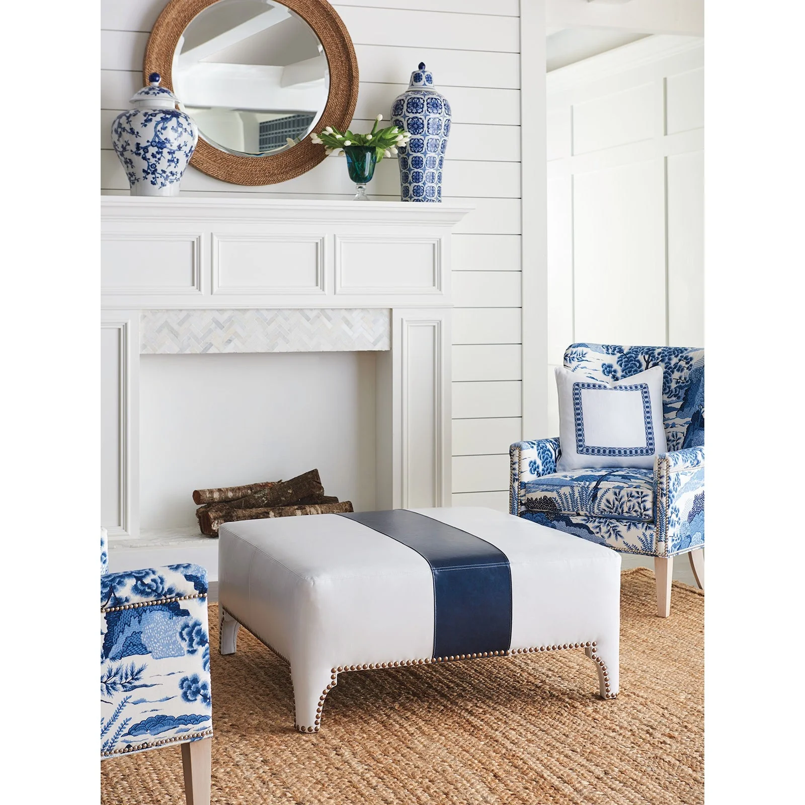 Barclay Butera Upholstery Sheffield Cocktail Ottoman - 43 Inch - Image 5