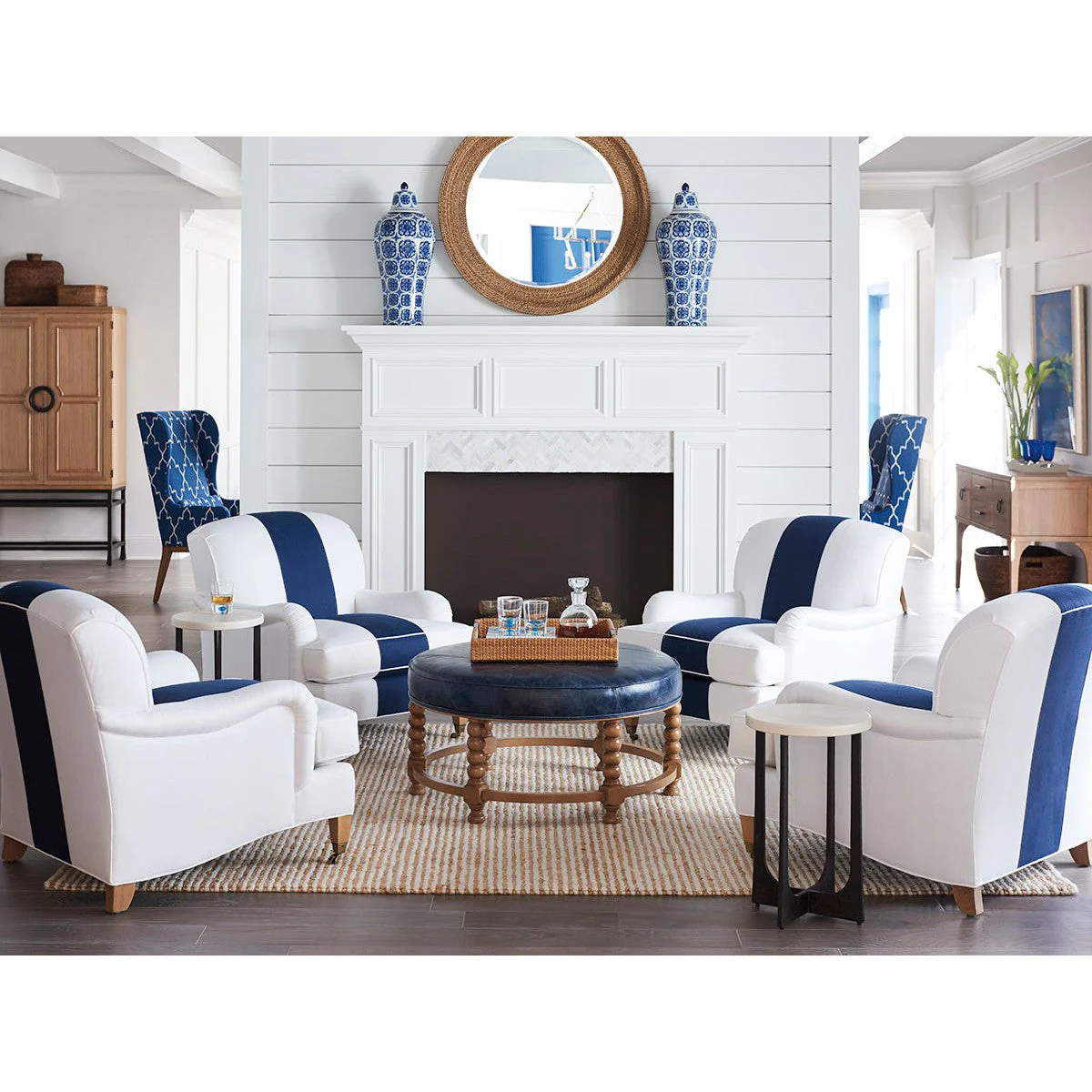 Barclay Butera Upholstery Sydney Chair With Brass Caster - Image 4