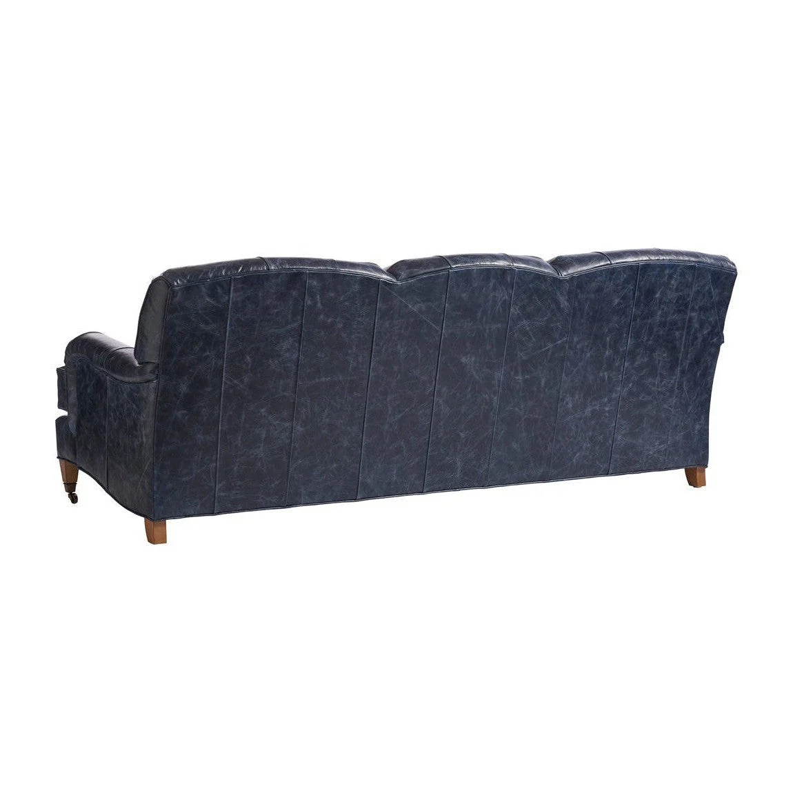 Barclay Butera Upholstery Sydney Leather Sofa With Brass Casters - Image 2