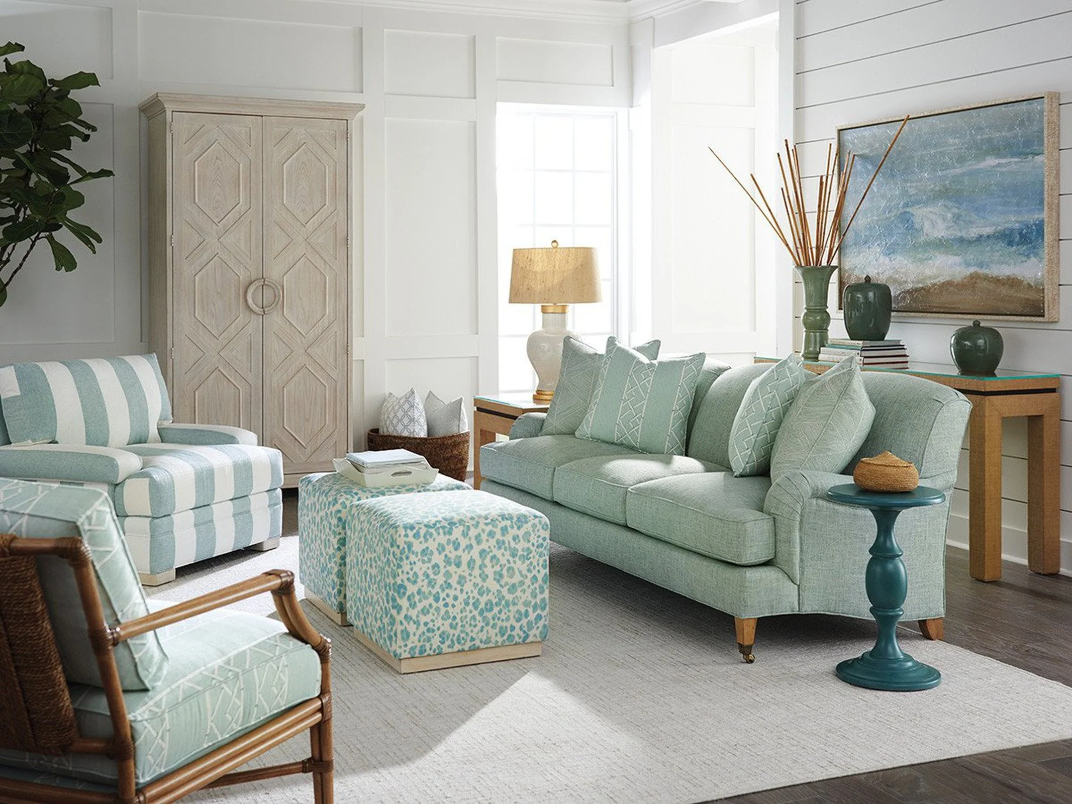 Barclay Butera Upholstery Sydney Sofa With Brass Caster - Image 4