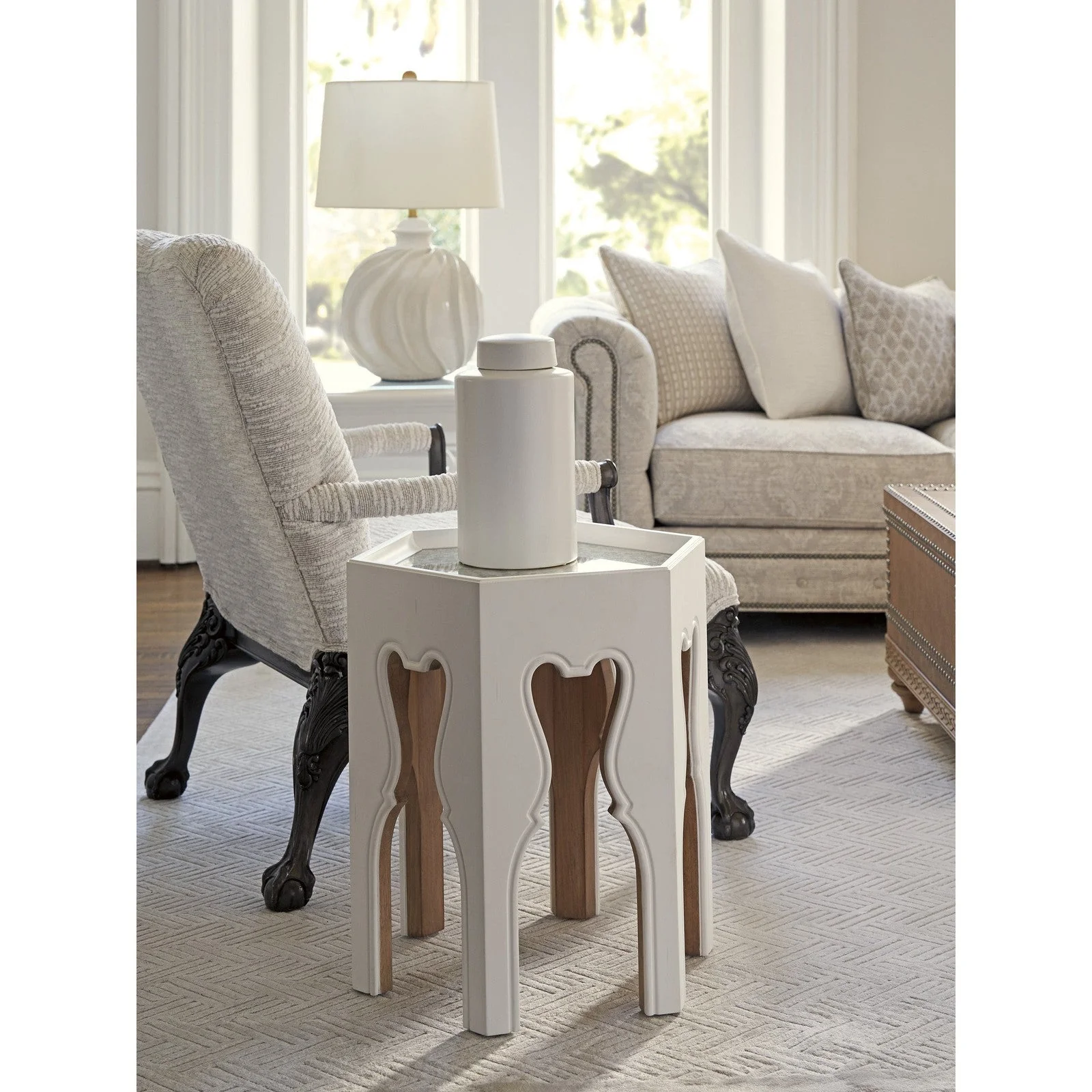 Barclay Butera Villa Blanca Bilbao Hexagonal End Table - Image 2