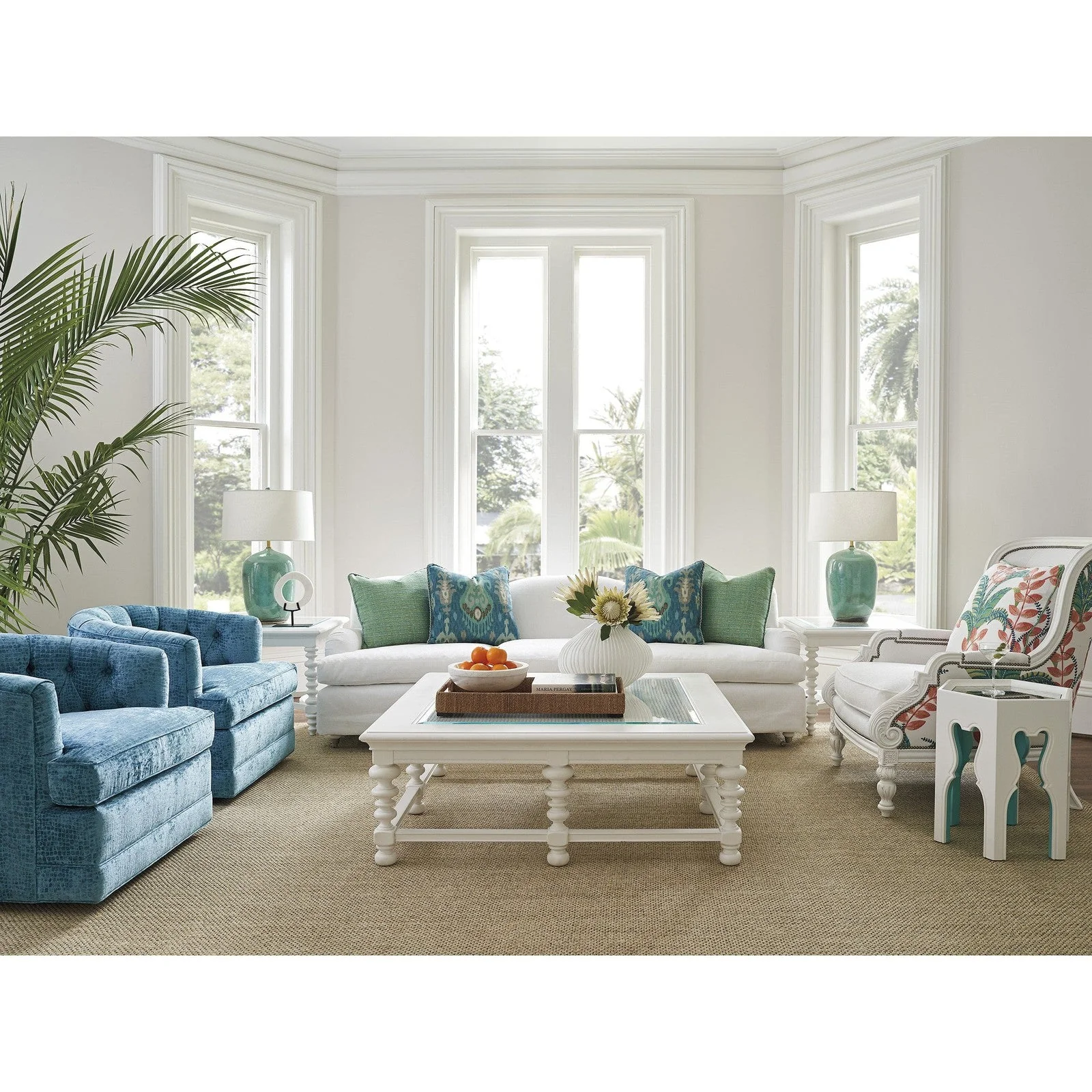 Barclay Butera Villa Blanca Bilbao Hexagonal End Table - Image 9