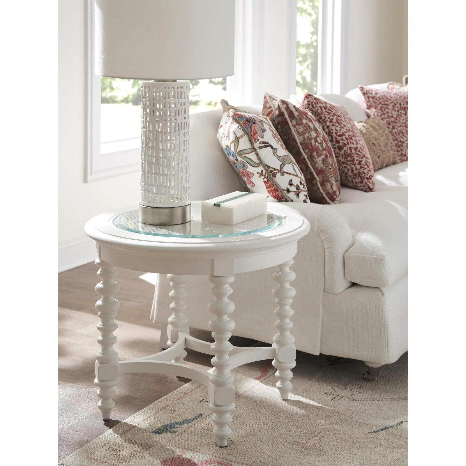 Barclay Butera Villa Blanca Cyprus Round End Table - Image 2