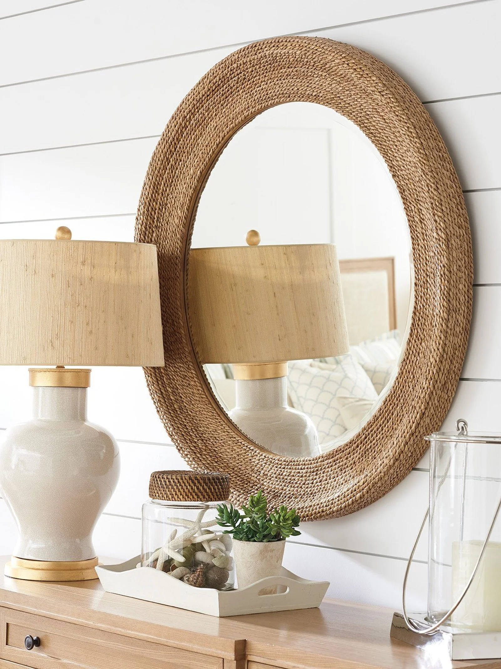 Barclay Butera Newport La Jolla Woven Round Mirror - Image 2