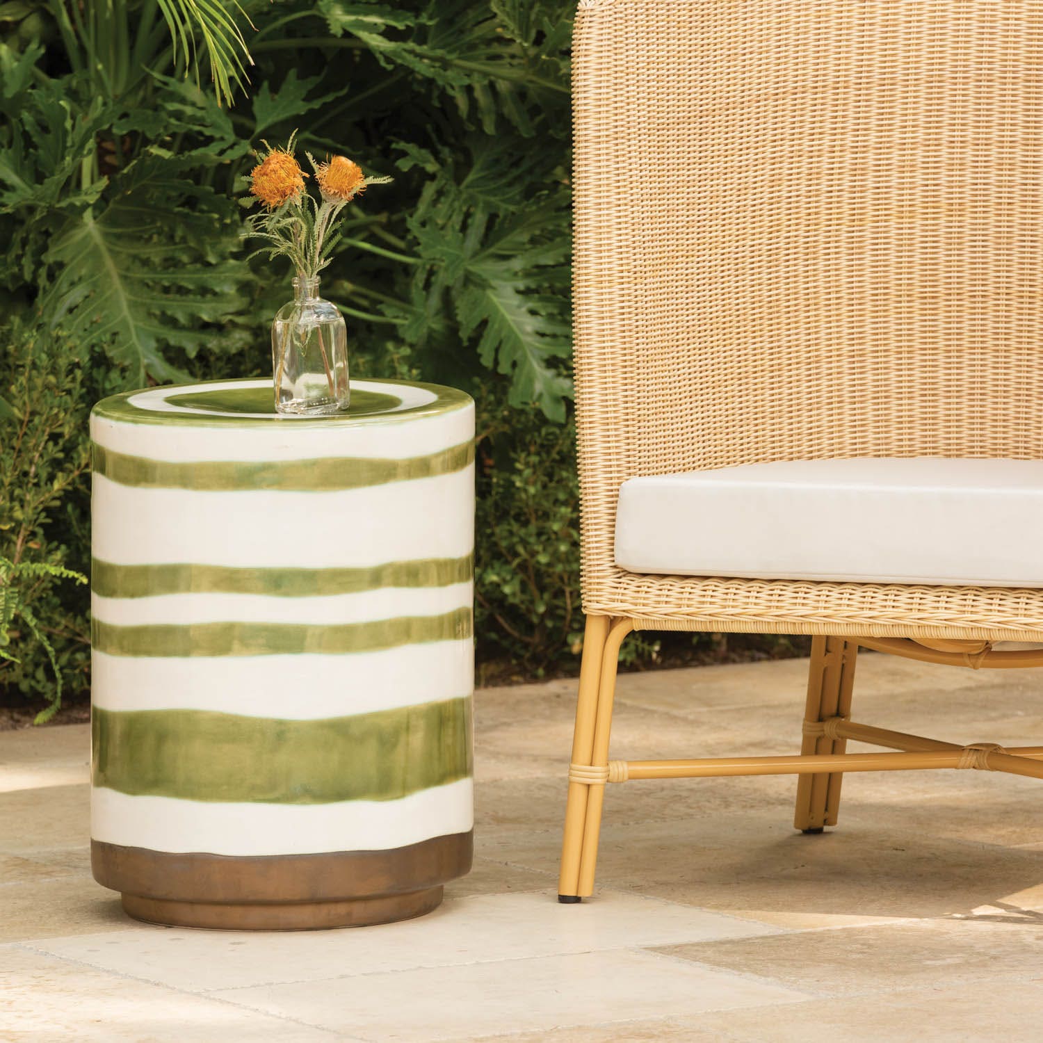 Belda Striped Outdoor Stool - Image 14