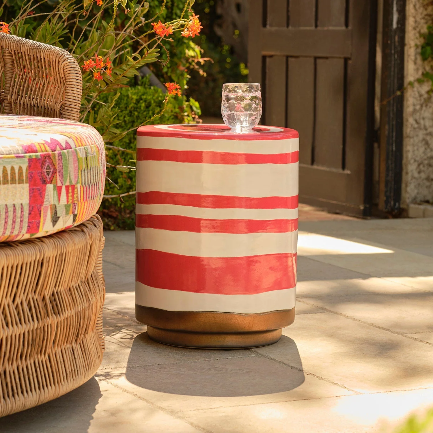 Belda Striped Outdoor Stool - Image 21