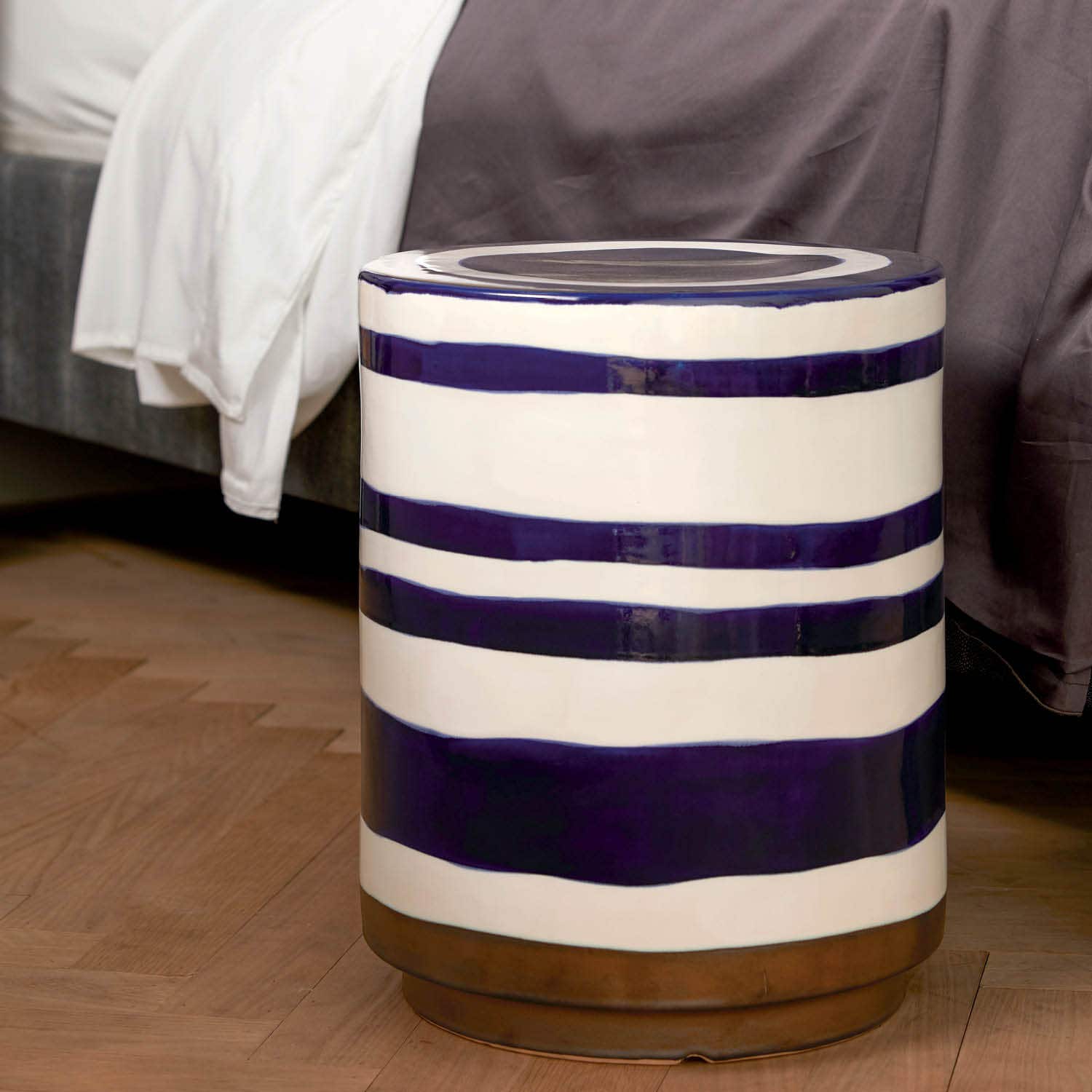 Belda Striped Outdoor Stool - Image 4