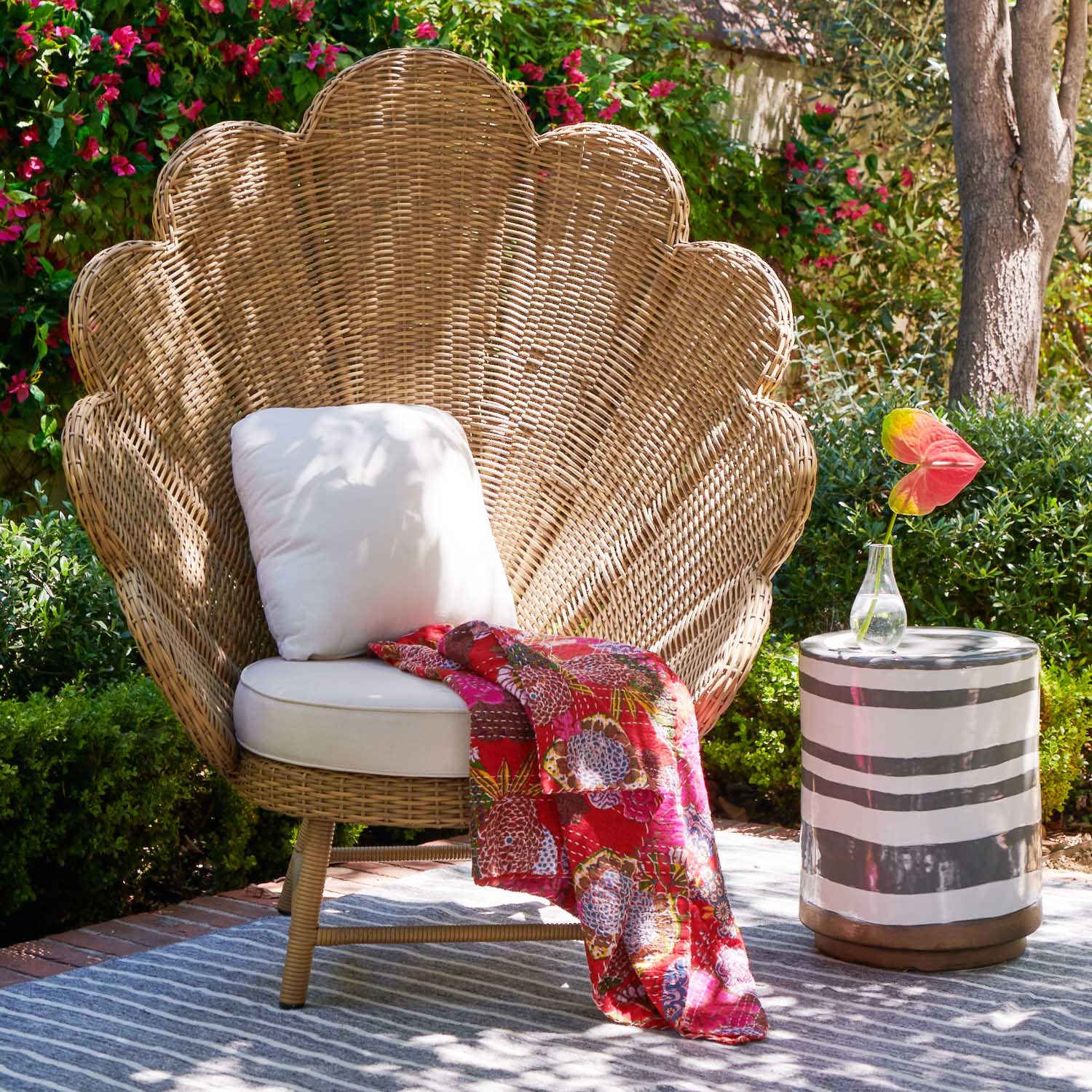 Belda Striped Outdoor Stool - Image 8