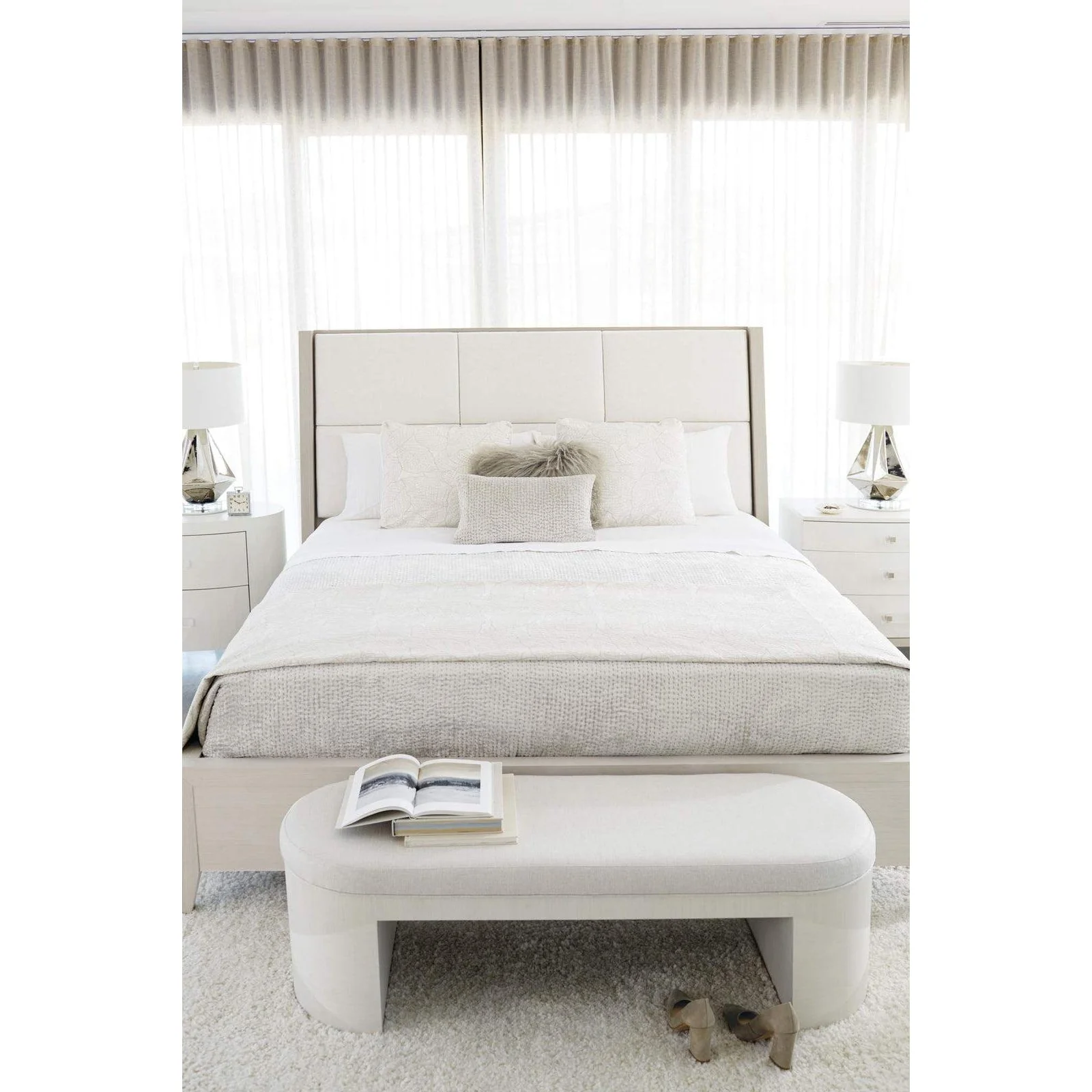 Bernhardt Axiom Upholstered Panel Bed 66" - Image 4