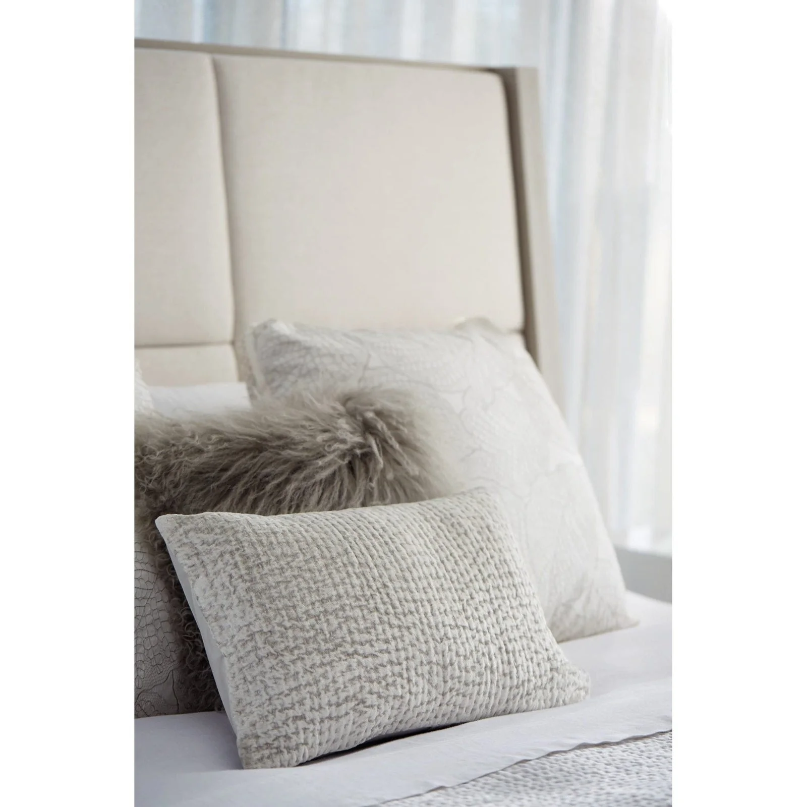 Bernhardt Axiom Upholstered Panel Bed 66" - Image 7