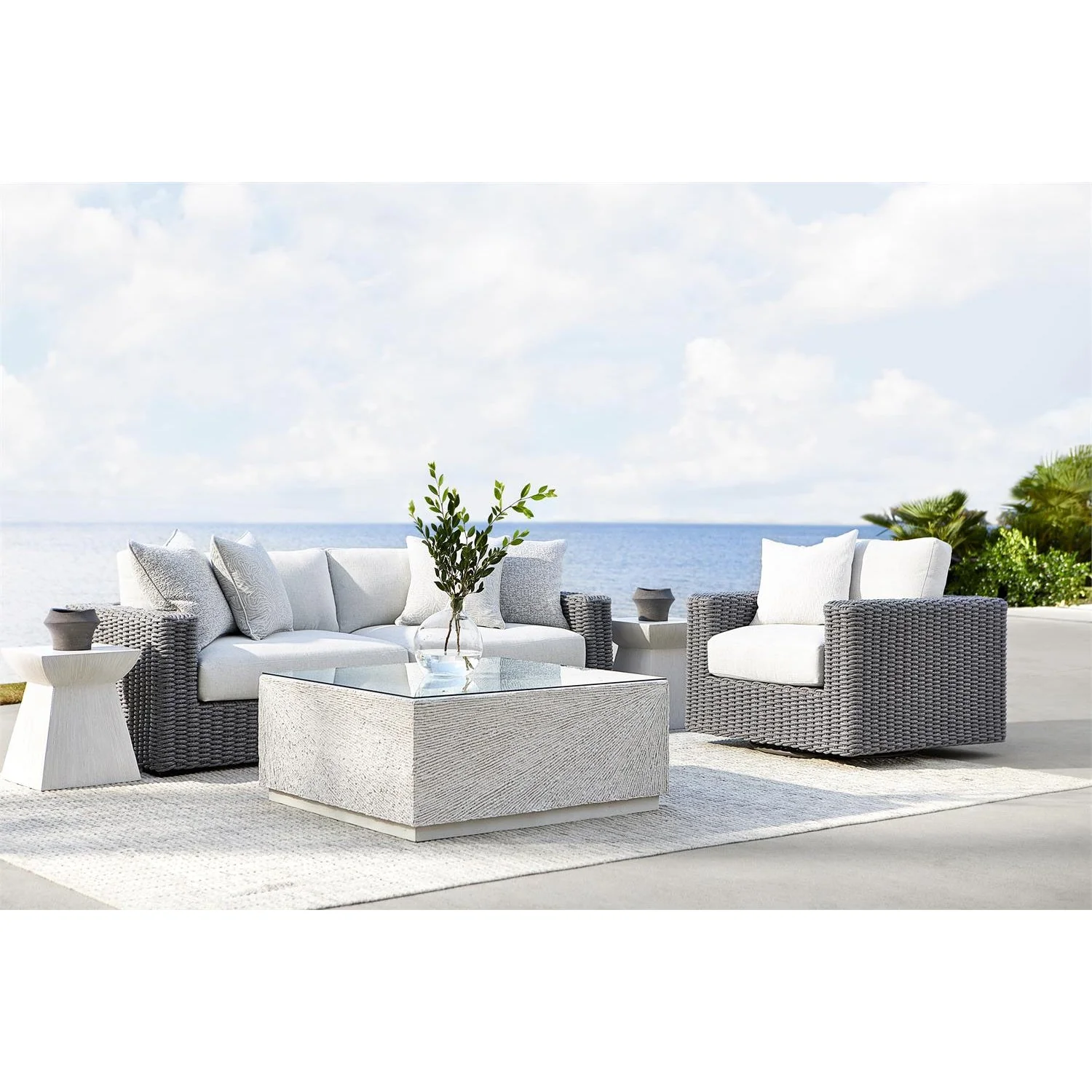Bernhardt Exteriors Tenerife Square Coco Twig Cocktail Table Y25 - Image 8