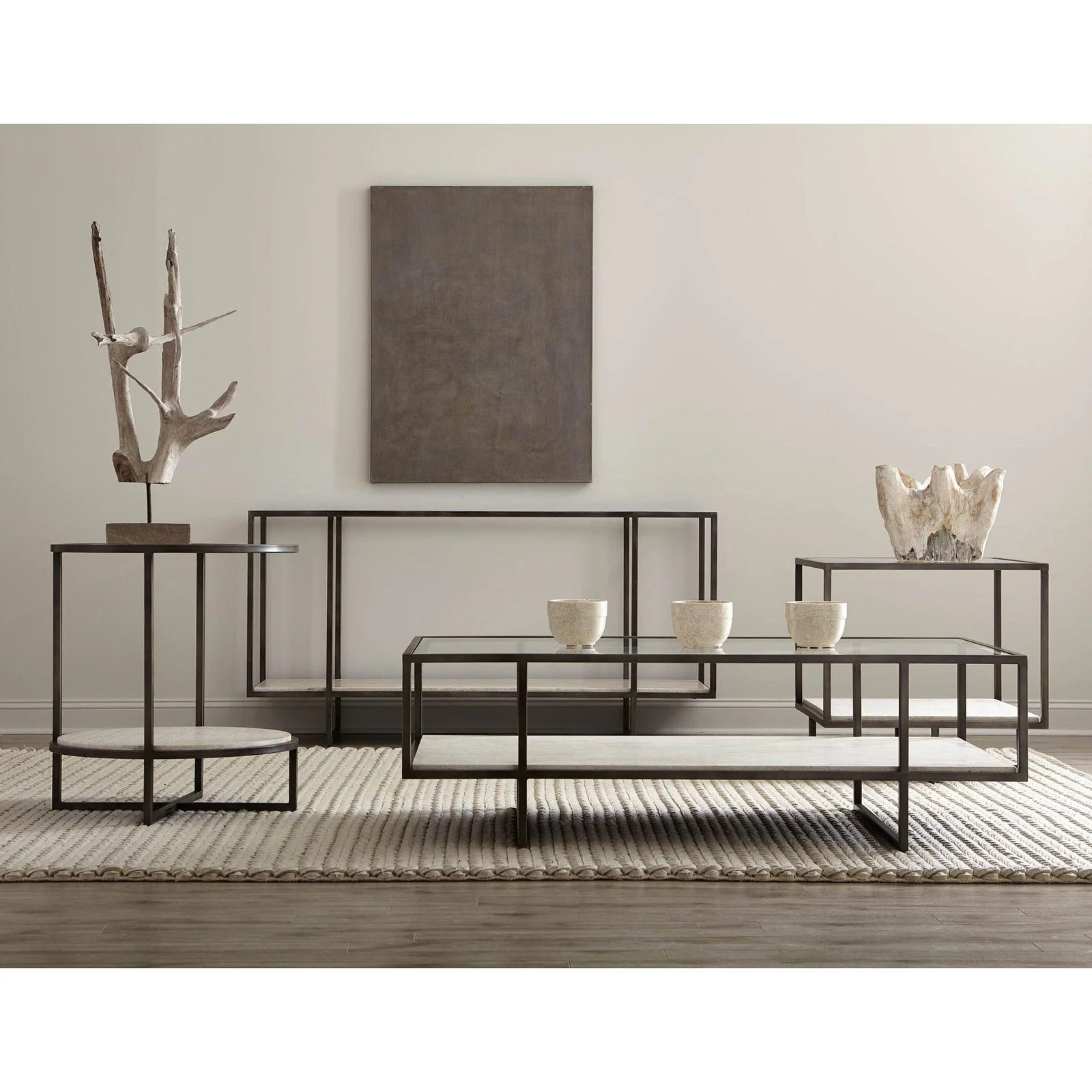 Bernhardt Harlow Metal Round Chairside Table - Image 2
