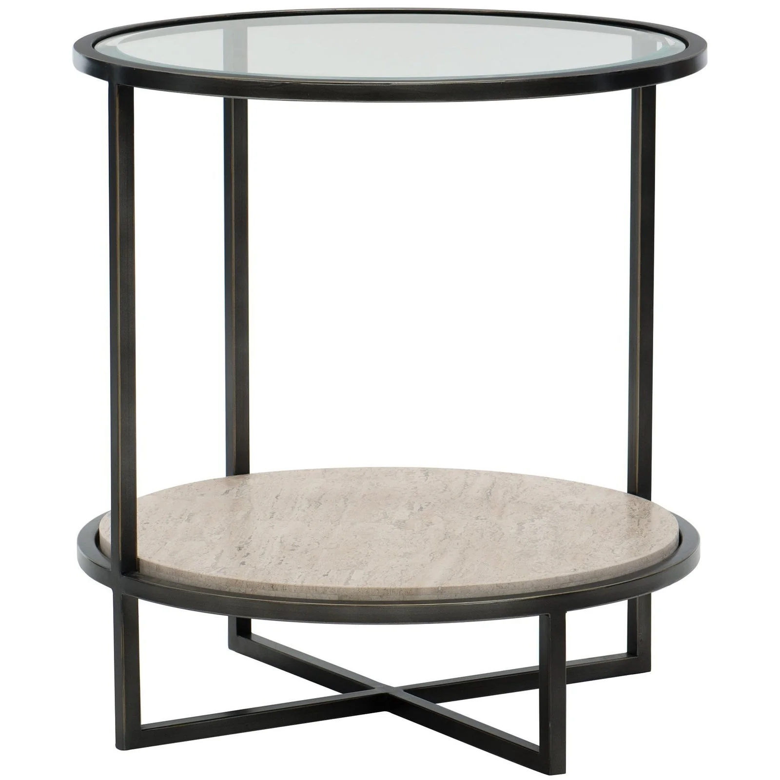 Bernhardt Harlow Metal Round Chairside Table - Image 6