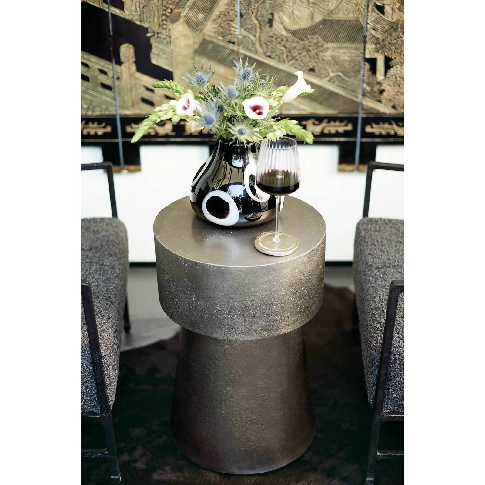 Bernhardt Linea Metal Round Chairside Table Y25 - Image 2