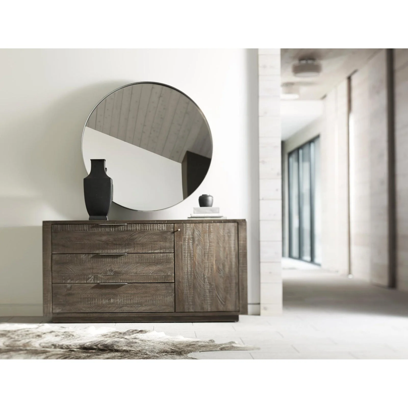 Bernhardt Logan Square Oakley Round Metal Mirror Clearance - Image 2