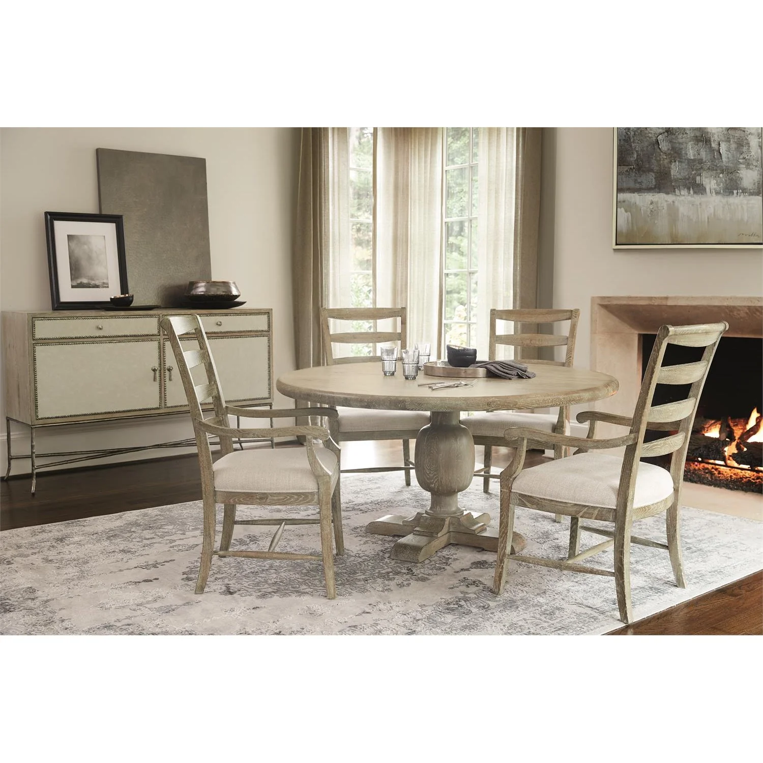 Bernhardt Rustic Patina Ladderback Side Chair - Image 3