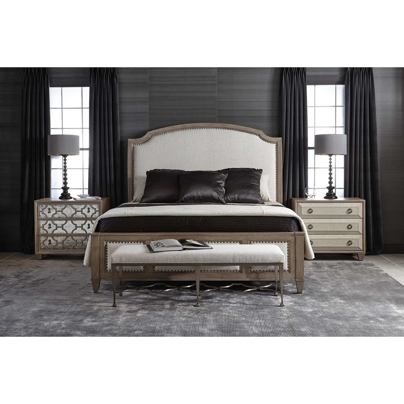 Bernhardt Santa Barbara Upholstered Sleigh Bed - Image 3