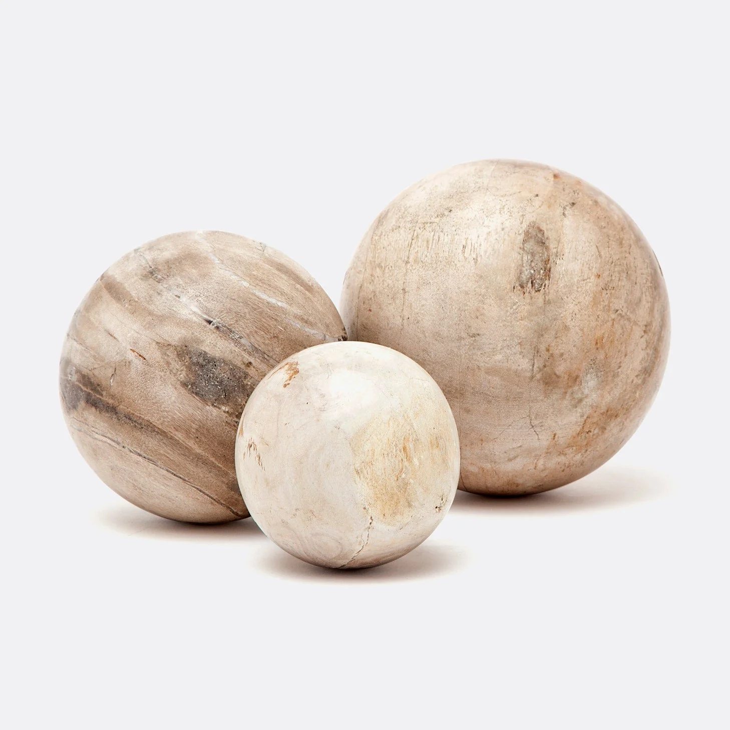 Bram Petrified Wood Spheres - Set of 3 - Image 2