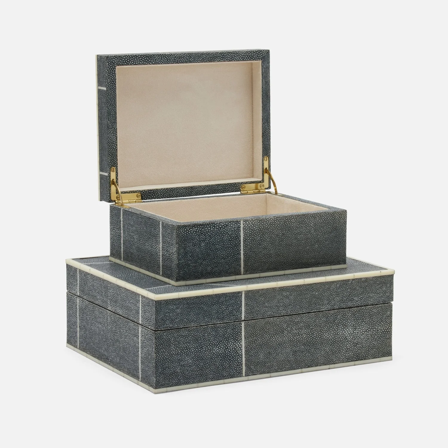 Breck Faux Shagreen Box - Set of 2 - Image 13