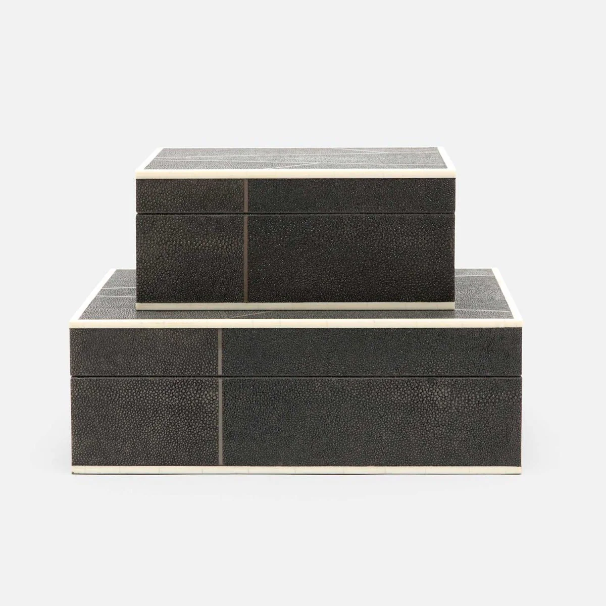 Breck Faux Shagreen Box - Set of 2 - Image 2