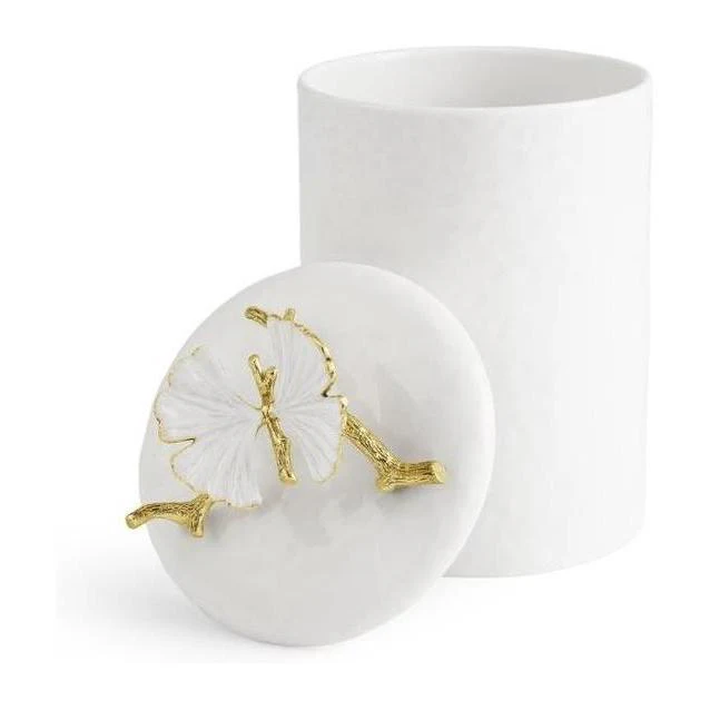 Michael Aram Butterfly Ginkgo Gold Porcelain Canister - Image 13