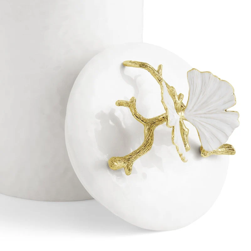Michael Aram Butterfly Ginkgo Gold Porcelain Canister - Image 15