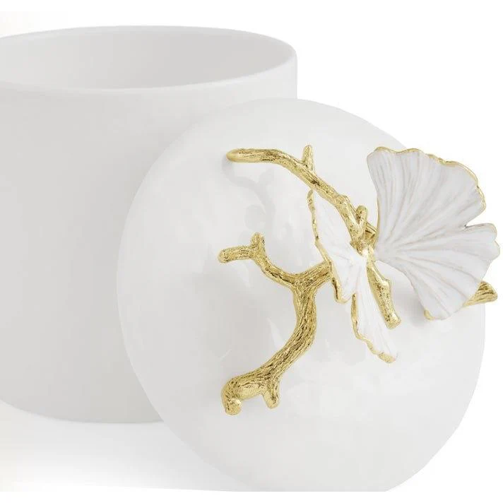 Michael Aram Butterfly Ginkgo Gold Porcelain Canister - Image 5
