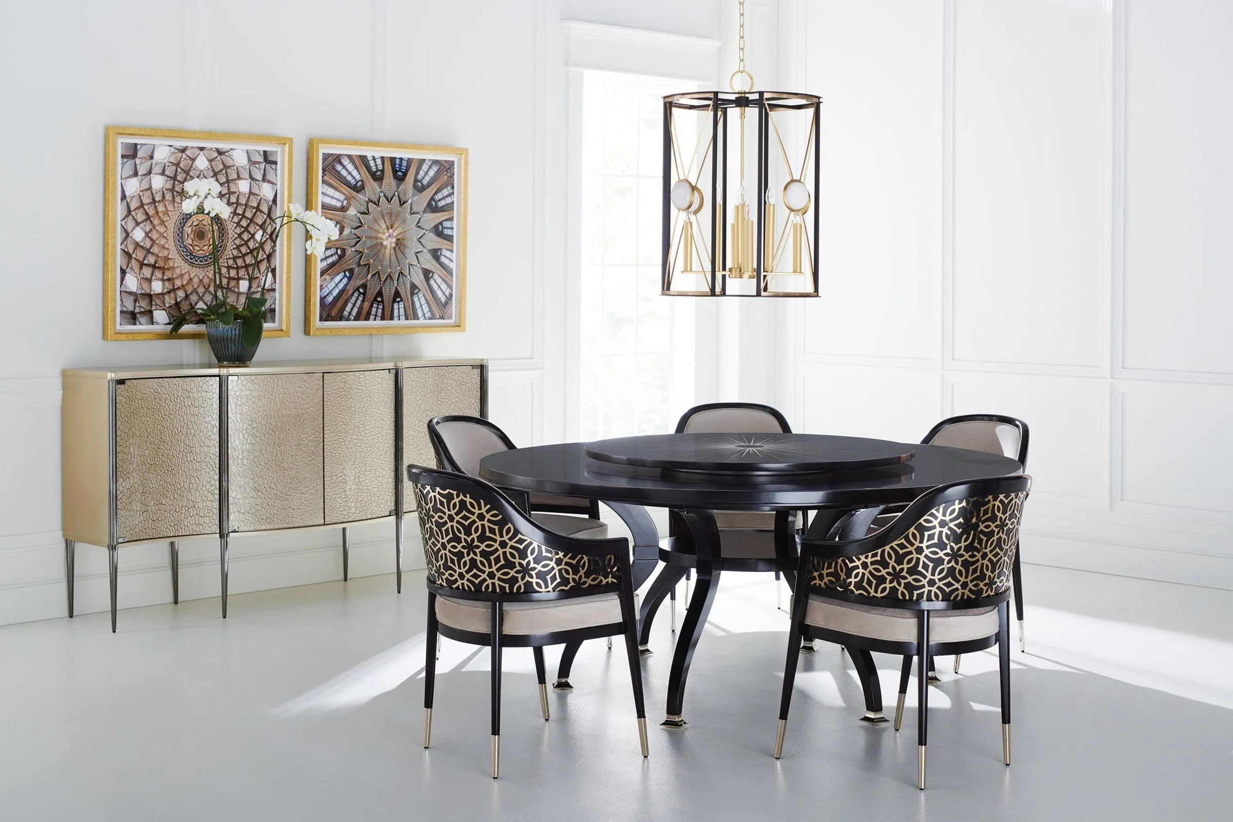 Caracole Classic Total Eclipse Dining Table Open Box Item - 60 Inch - Image 2