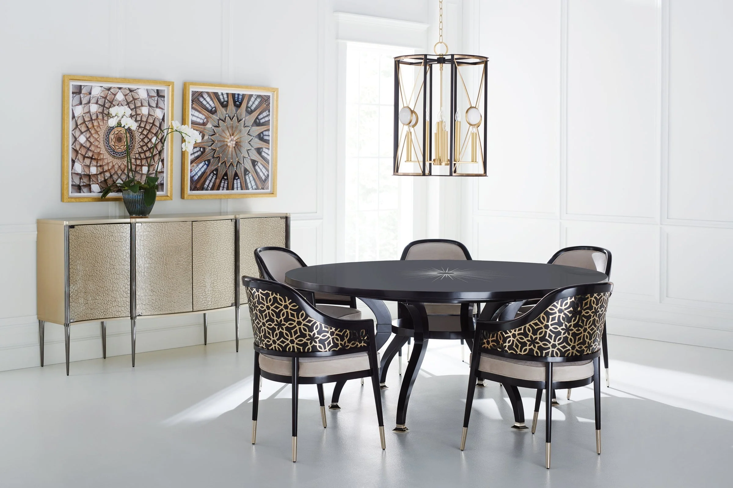 Caracole Classic Total Eclipse Dining Table Open Box Item - 60 Inch - Image 3
