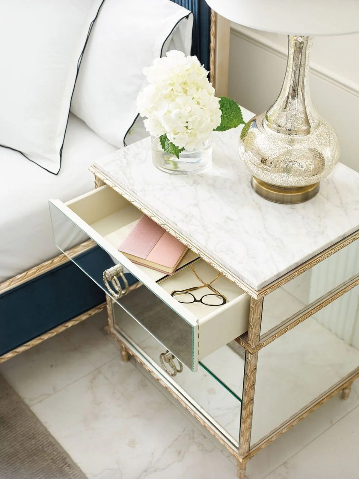 Caracole Compositions Fontainebleau Three Drawer Nightstand - Image 3