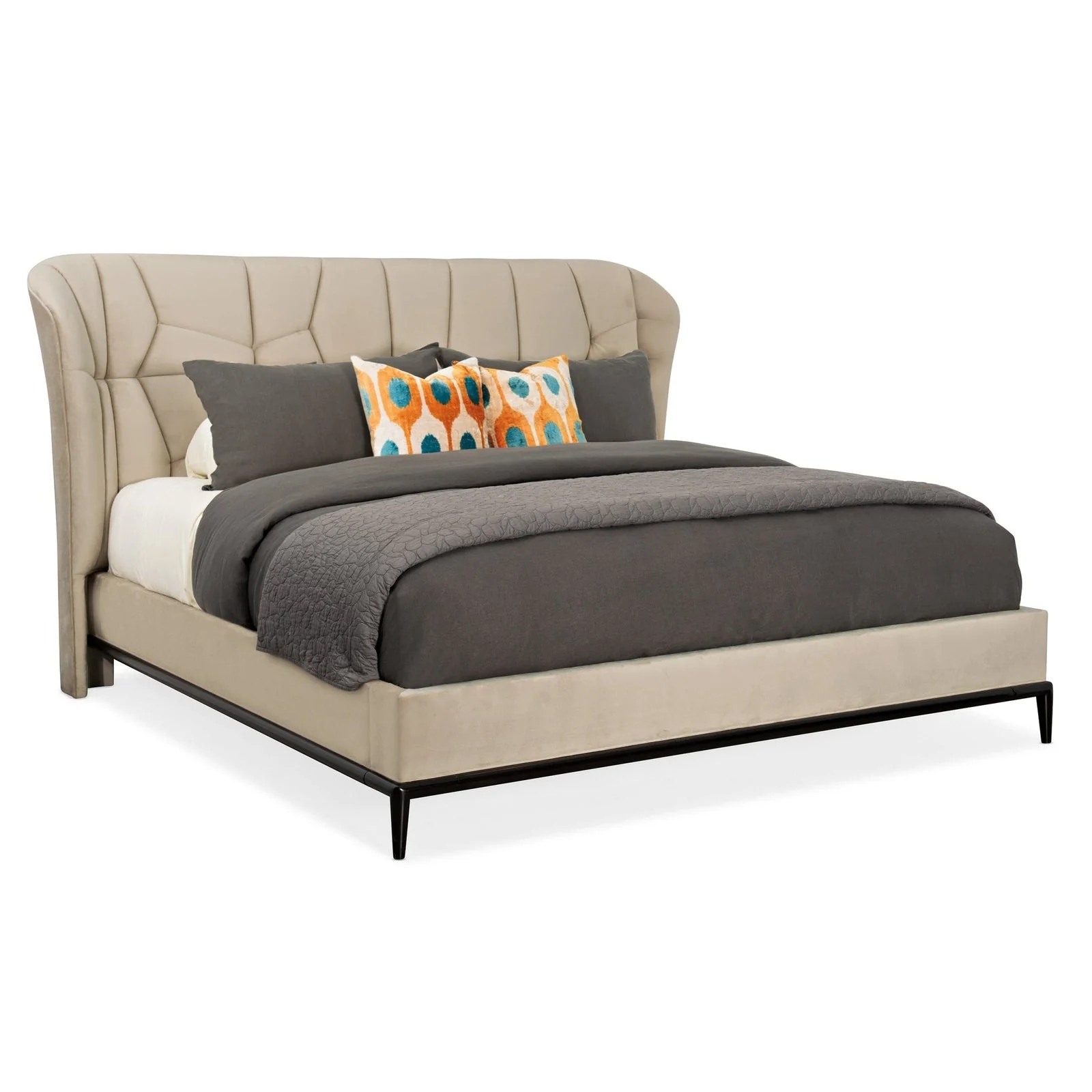 Caracole Modern Edge Vector Upholstered Bed - Cal King Clearance