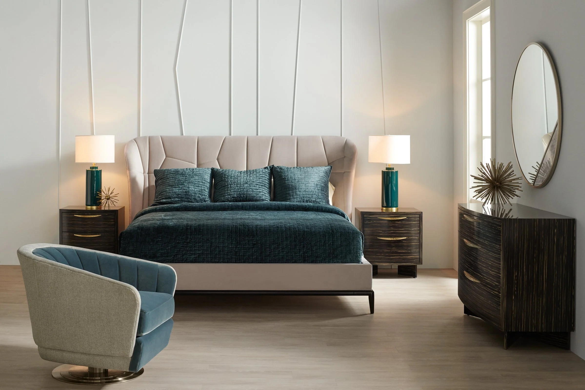 Caracole Modern Edge Vector Upholstered Bed - Cal King Clearance - Image 4