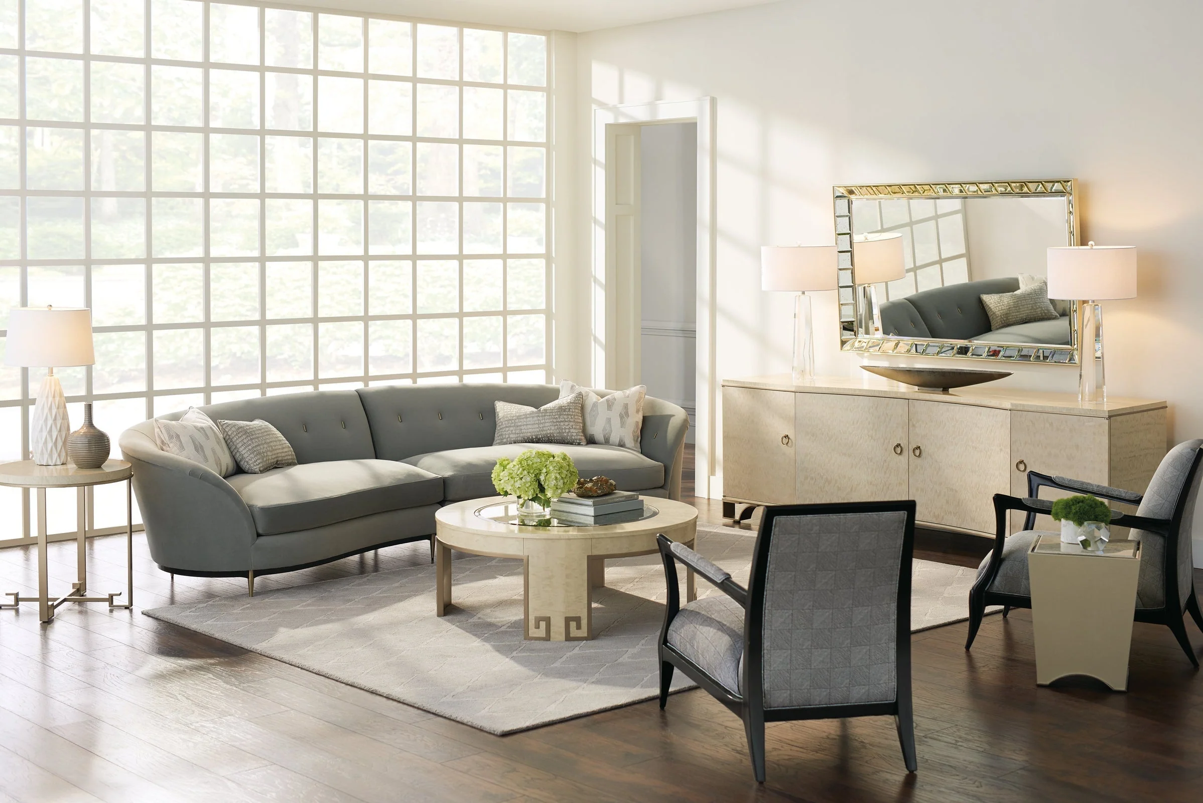 Caracole Upholstery Threes Company 2PC Sectional Open Box Item - Image 2