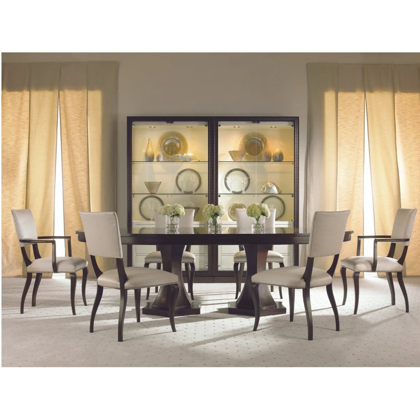 Century Furniture Double Pedestal Dining Table - Image 3