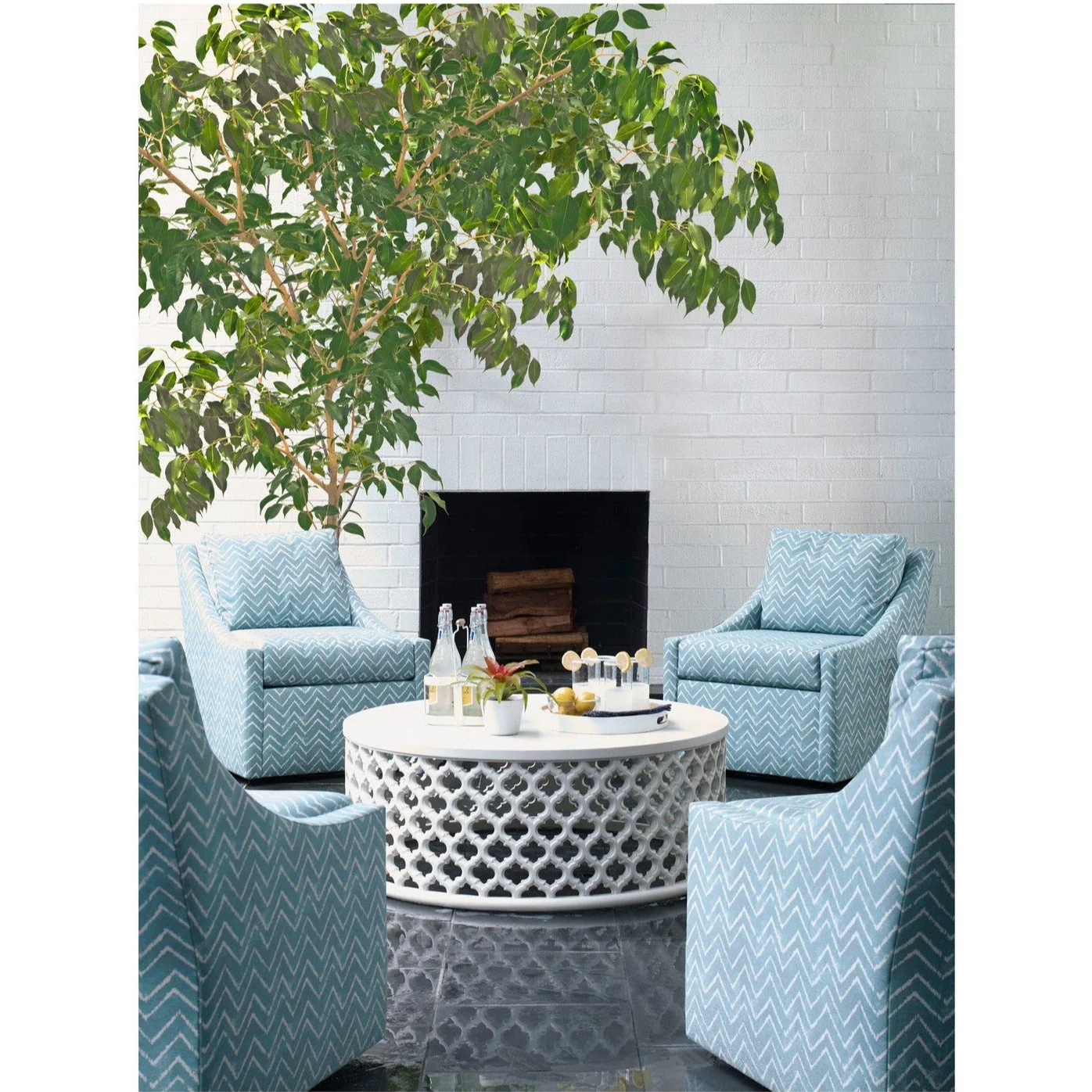Century Furniture Dupre Outdoor Round Cocktail Table - Image 2