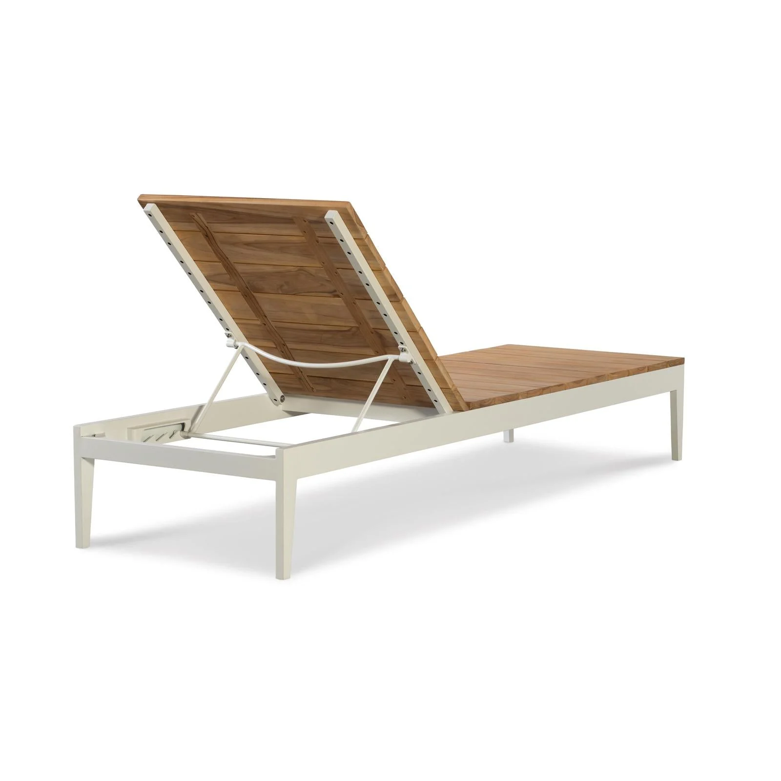 Century Furniture Outdoor Complements Poolside Metal/Teak Reclining Chaise Long - Image 4