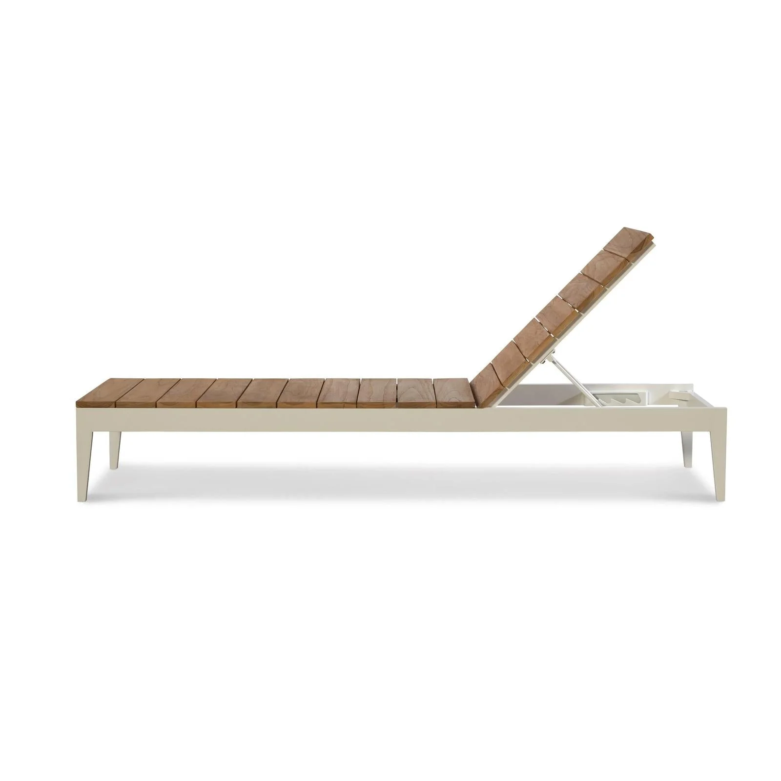 Century Furniture Outdoor Complements Poolside Metal/Teak Reclining Chaise Long - Image 6