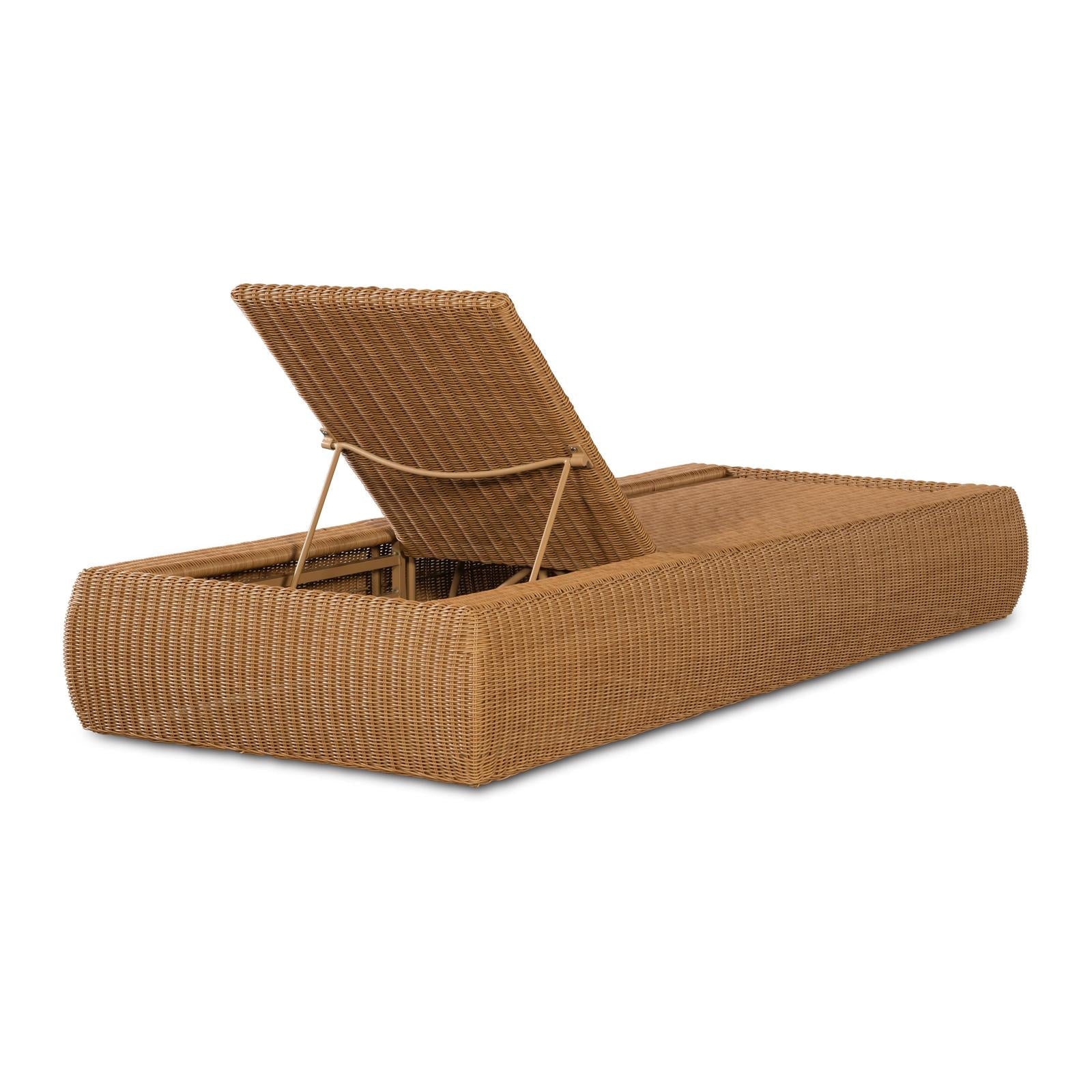 Century Furniture Outdoor Complements Poolside Wicker Reclining Chaise Lounge - Image 3