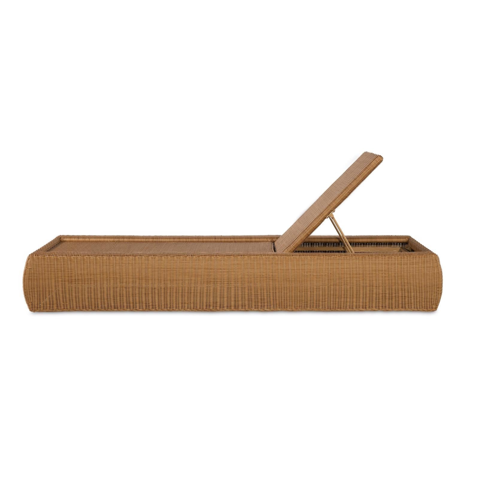 Century Furniture Outdoor Complements Poolside Wicker Reclining Chaise Lounge - Image 4