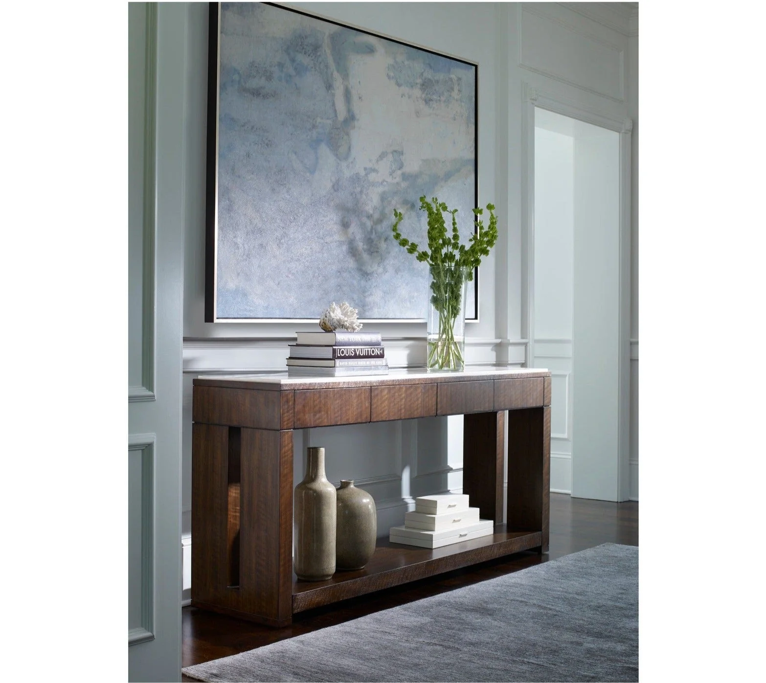 Century Furniture Warner Console Table With Stone Top - Image 4