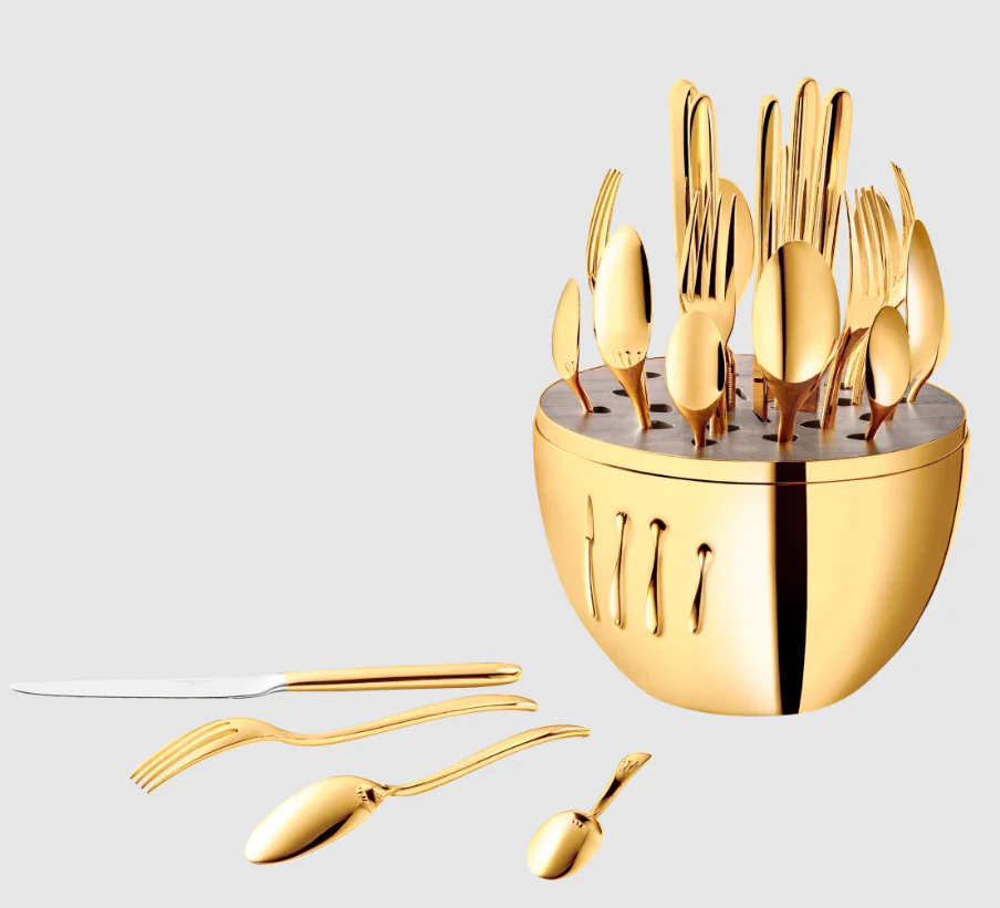 Christofle Mood Gold 24-Carat 24-Piece Gold Flatware Set - Image 3