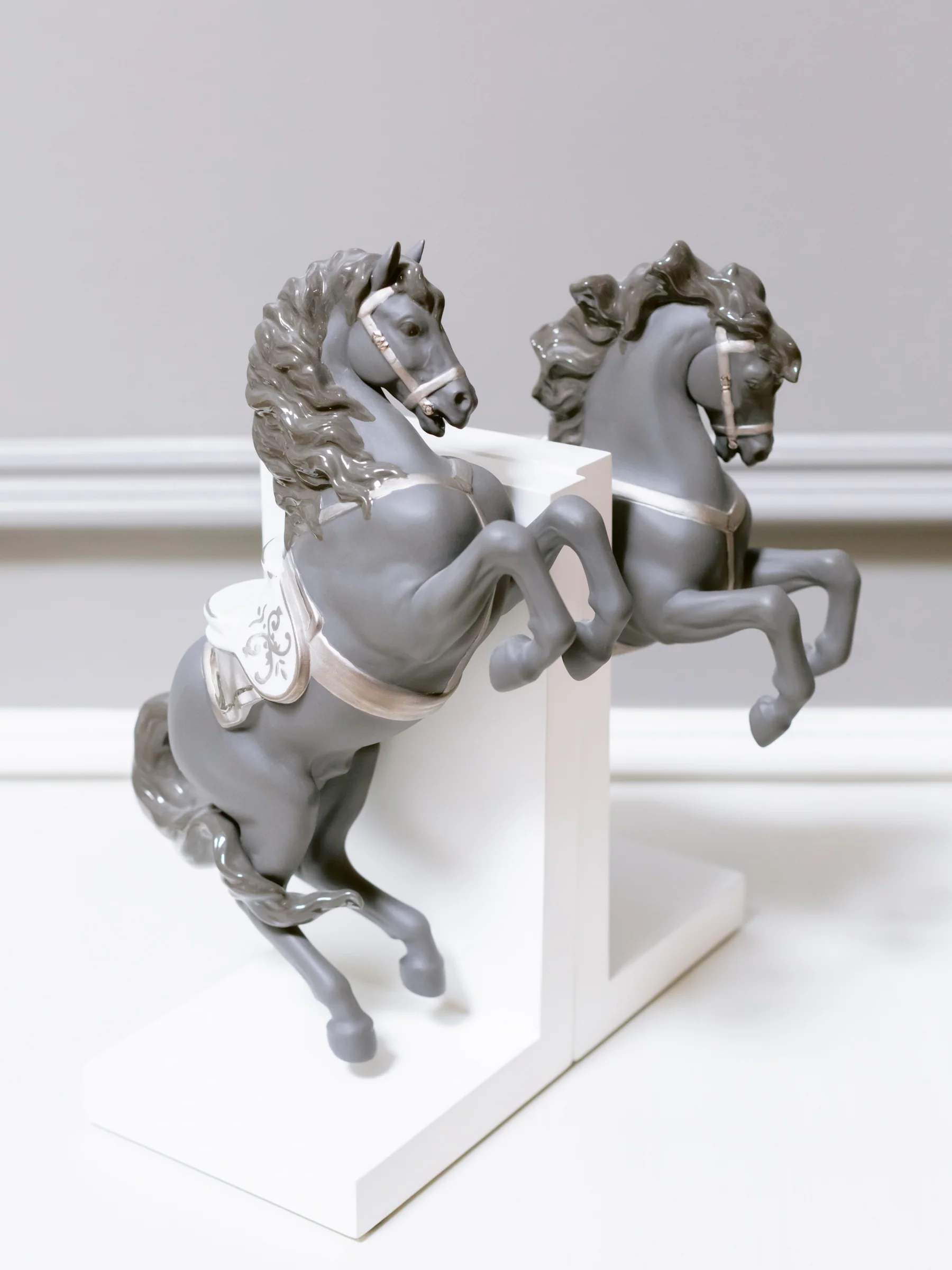 Lladro Horse Figurines on Pirouette and Courbette Set of 2 Floor Sample - Image 2