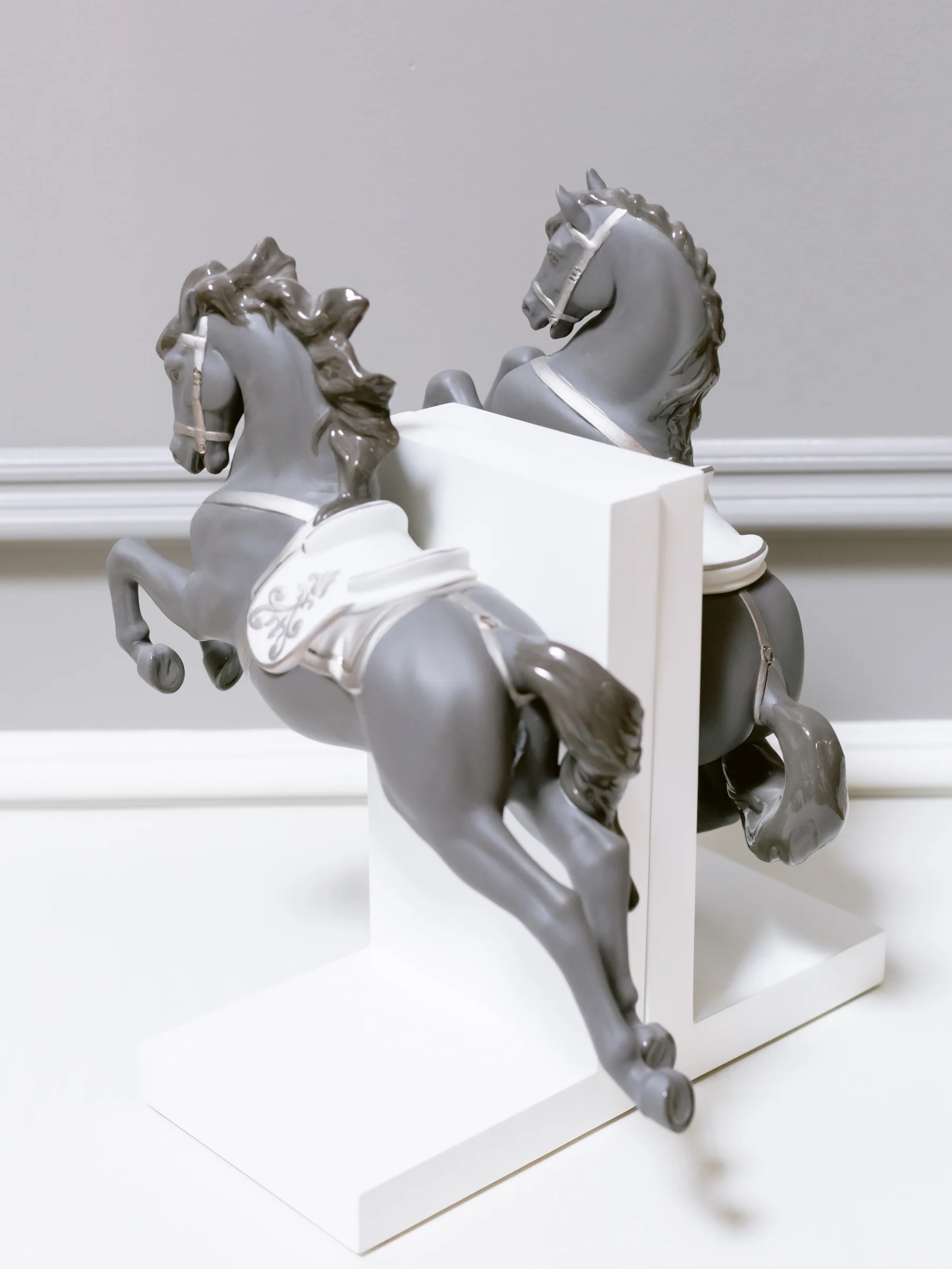 Lladro Horse Figurines on Pirouette and Courbette Set of 2 Floor Sample - Image 3