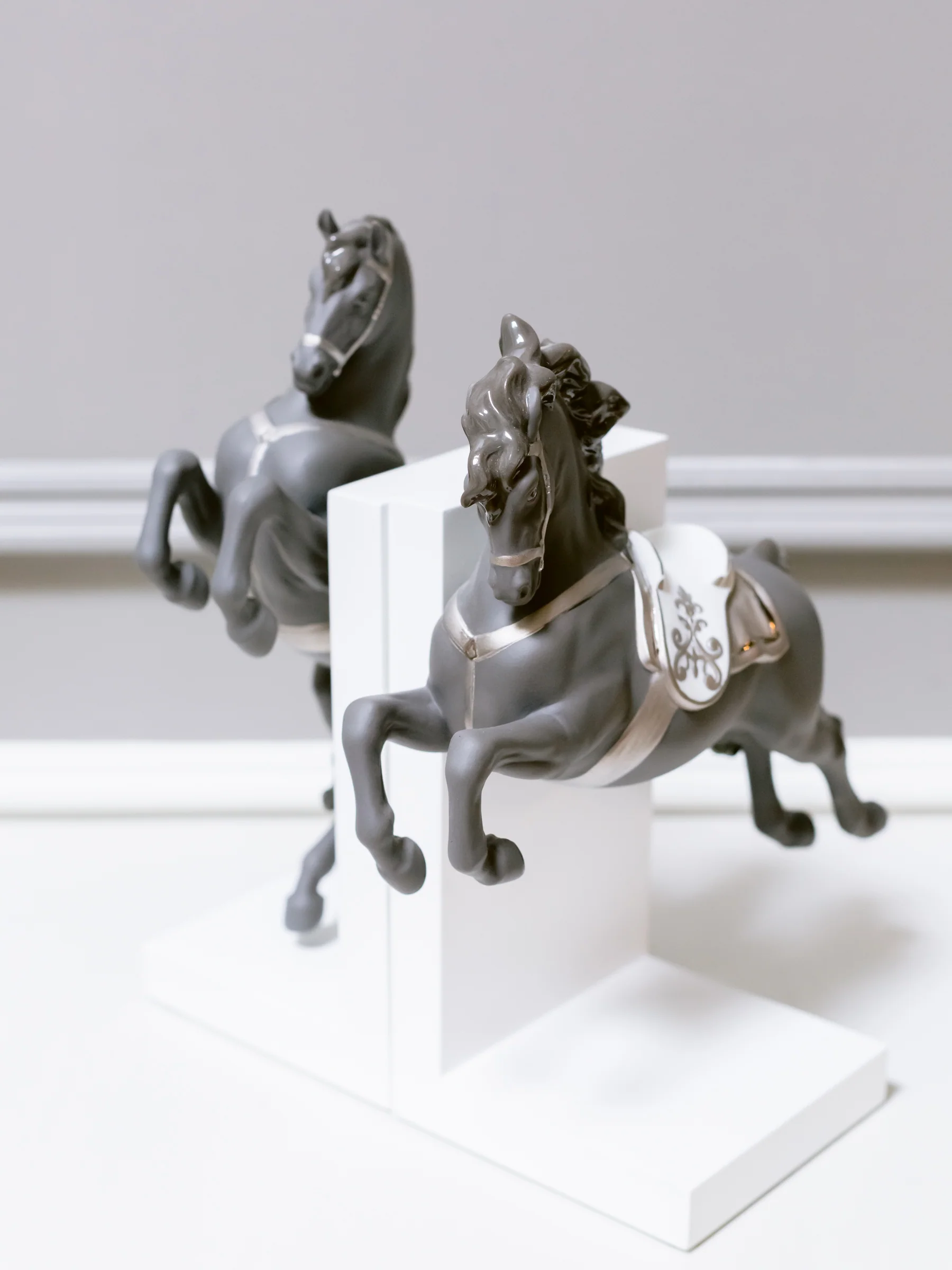 Lladro Horse Figurines on Pirouette and Courbette Set of 2 Floor Sample - Image 4