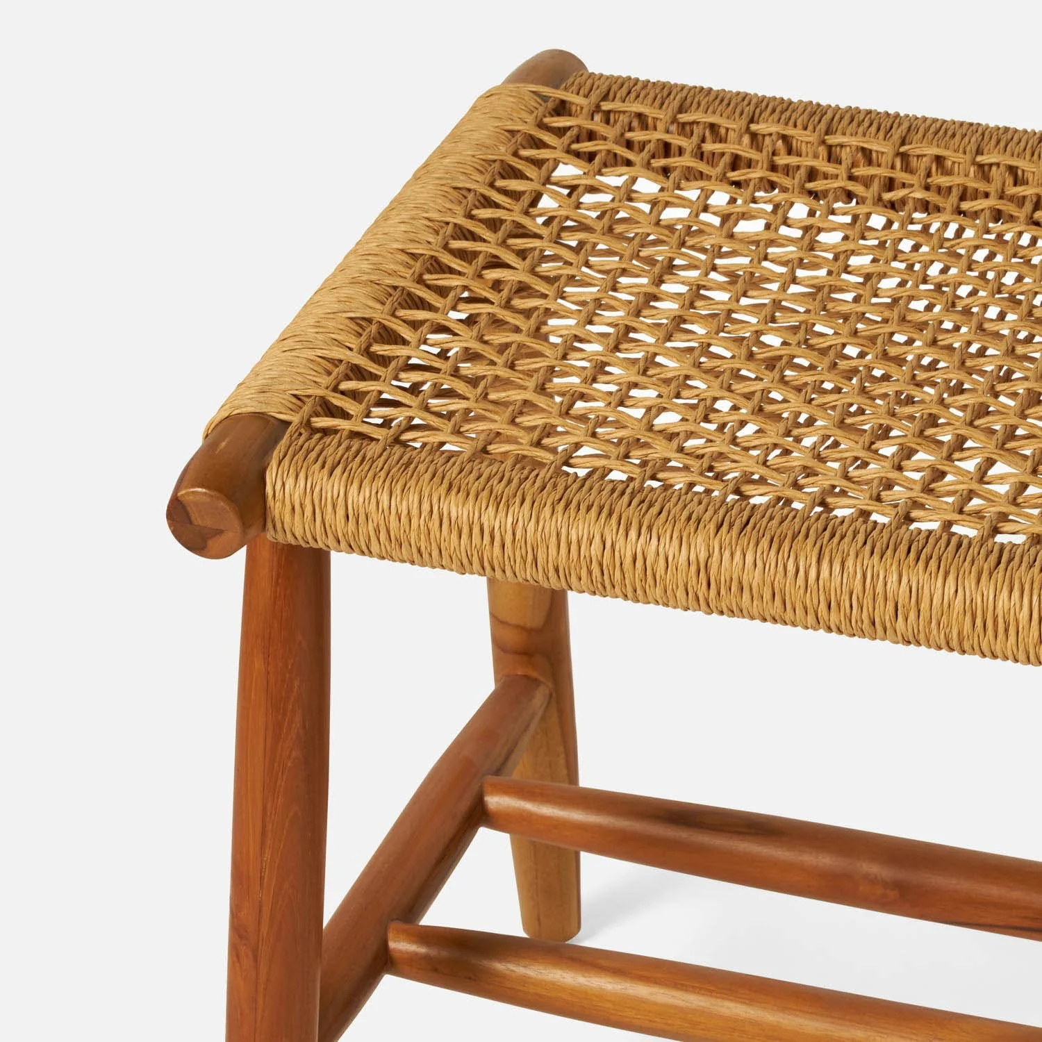 Corenne Handwoven Teak Accent Bench - Image 10