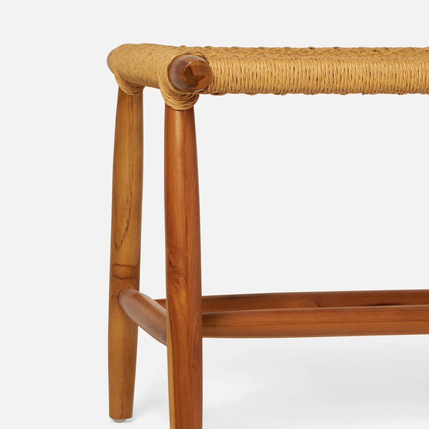 Corenne Handwoven Teak Accent Bench - Image 11
