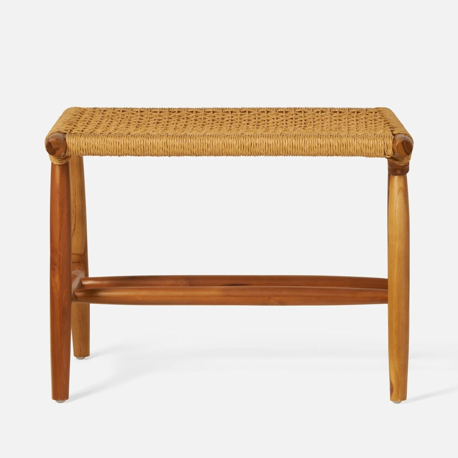 Corenne Handwoven Teak Accent Bench - Image 2
